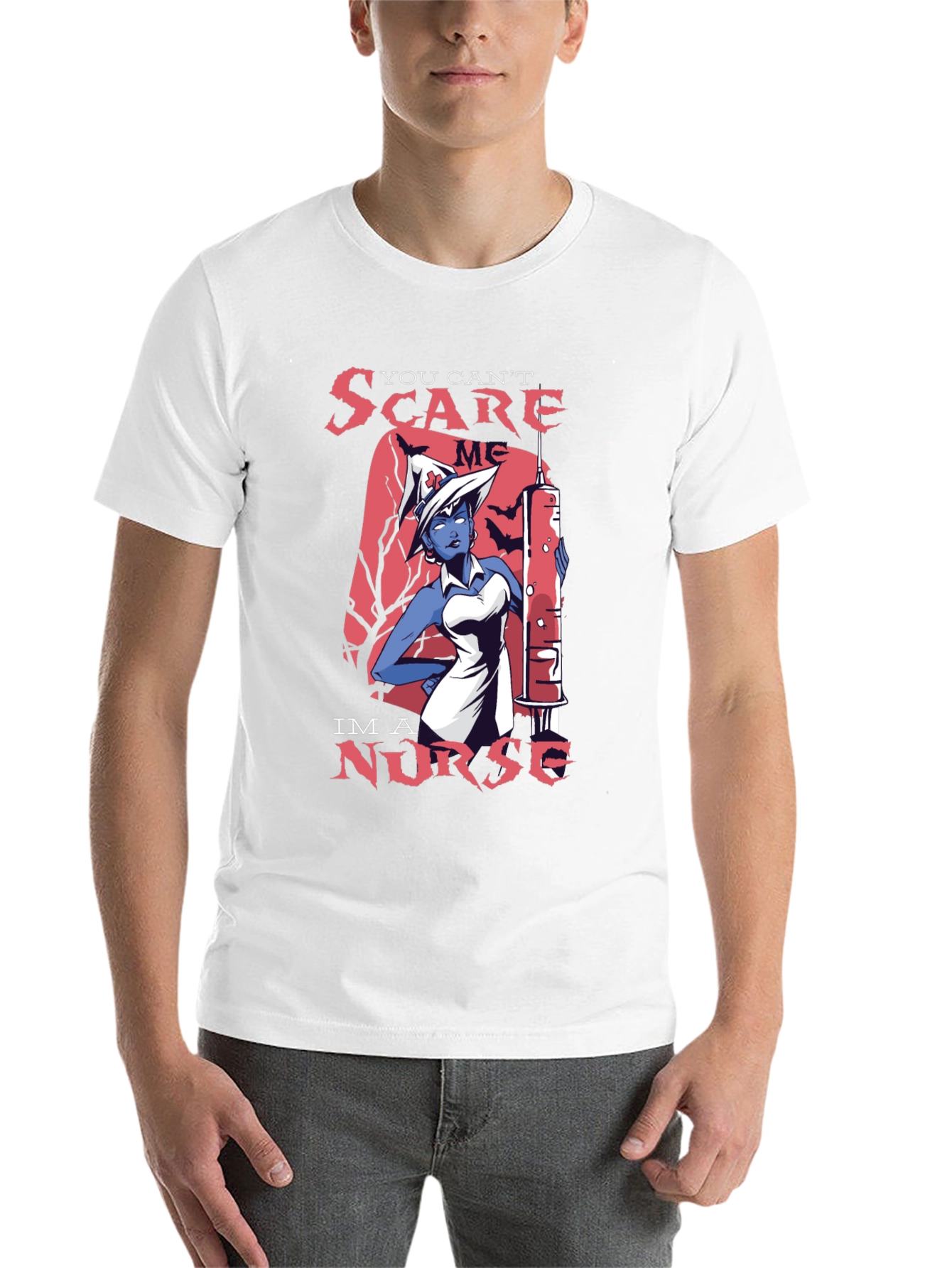 Black You Can't Scare Me, I'm a Nurse T-Shirt view 14