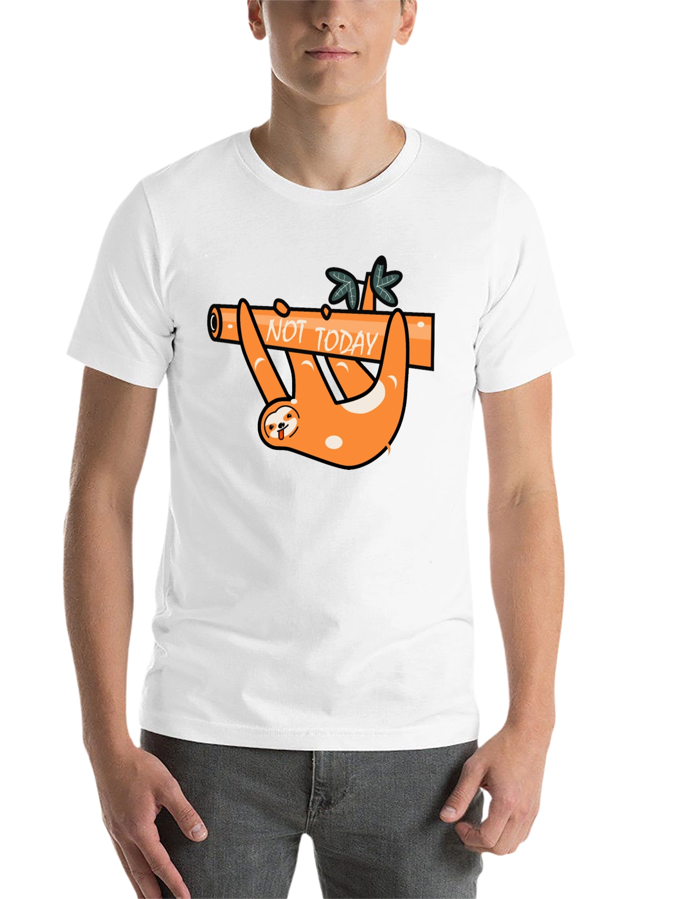 Black Not Today Sloth Graphic Tee - Funny Lazy Day Shirt view 14