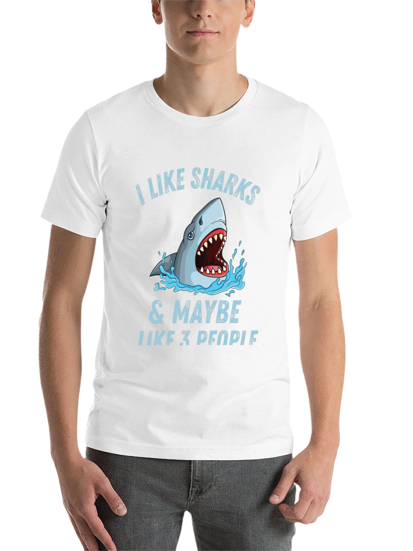Black I Like Sharks & Maybe 3 People Graphic Tee view 14
