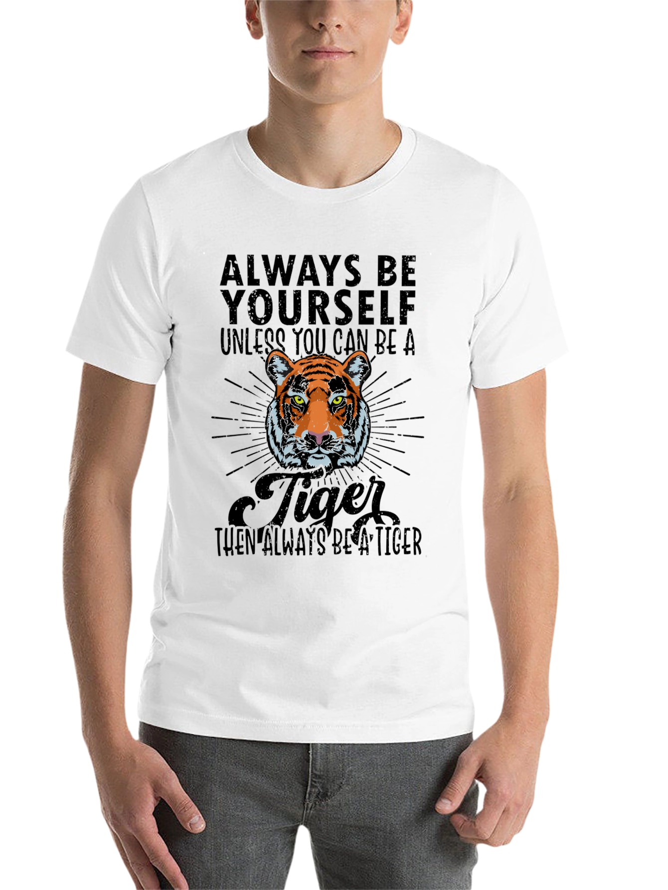 Black Always Be Yourself Tiger Graphic T-Shirt view 14