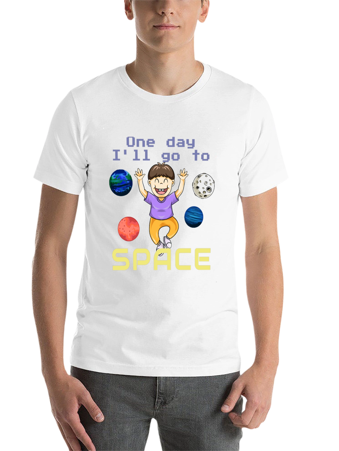 Black One Day I'll Go to Space T-Shirt view 14