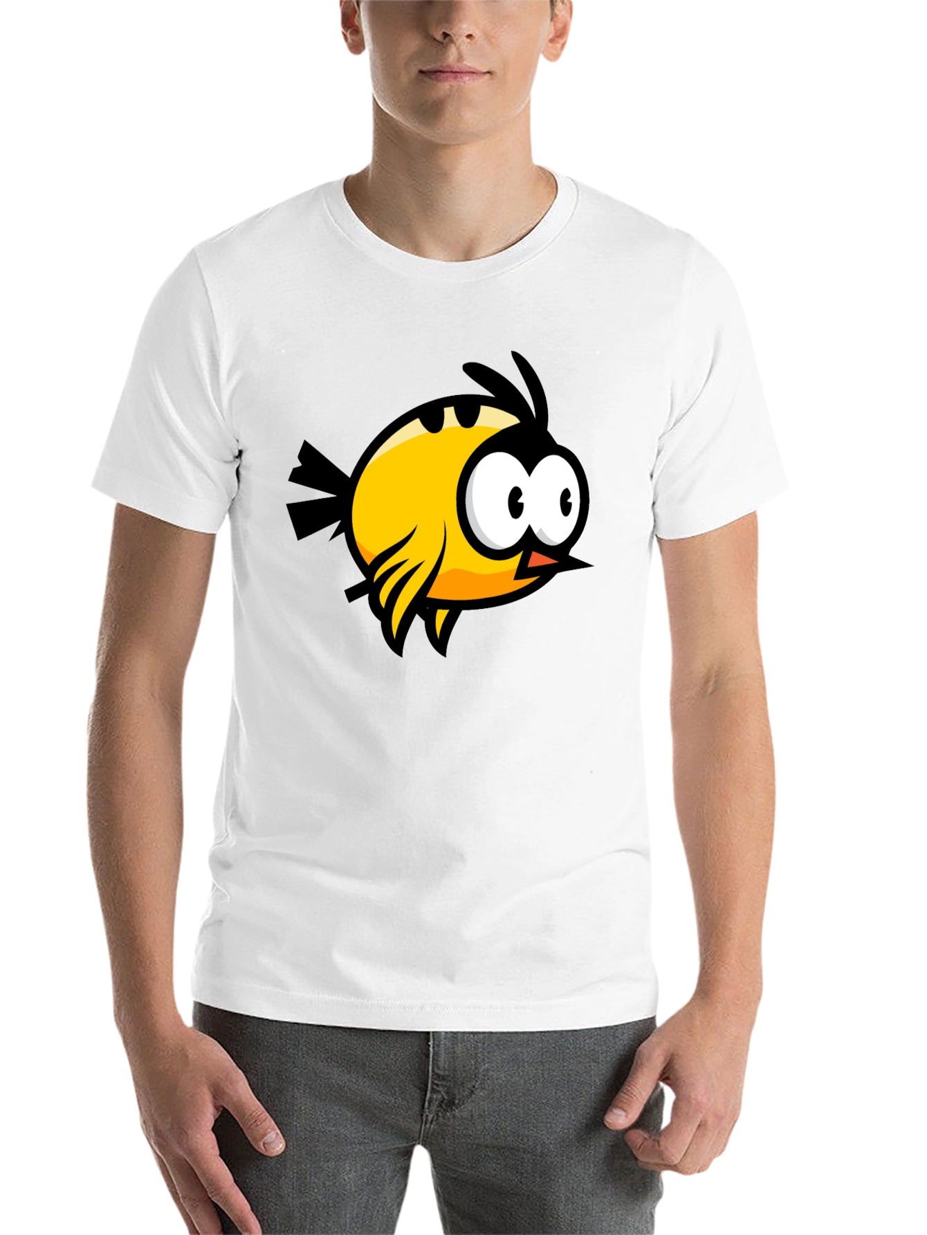 Black Cartoon Bird Graphic Black T-Shirt view 14