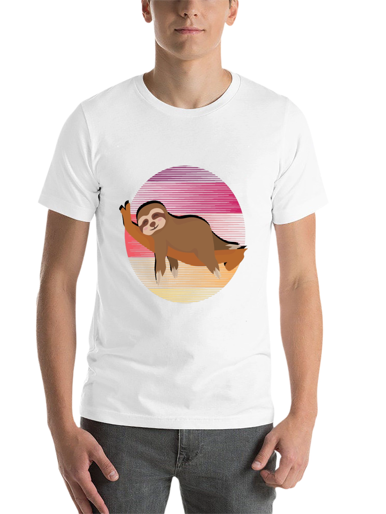 Black Sloth Sunset Graphic Tee - Relaxed Style view 14