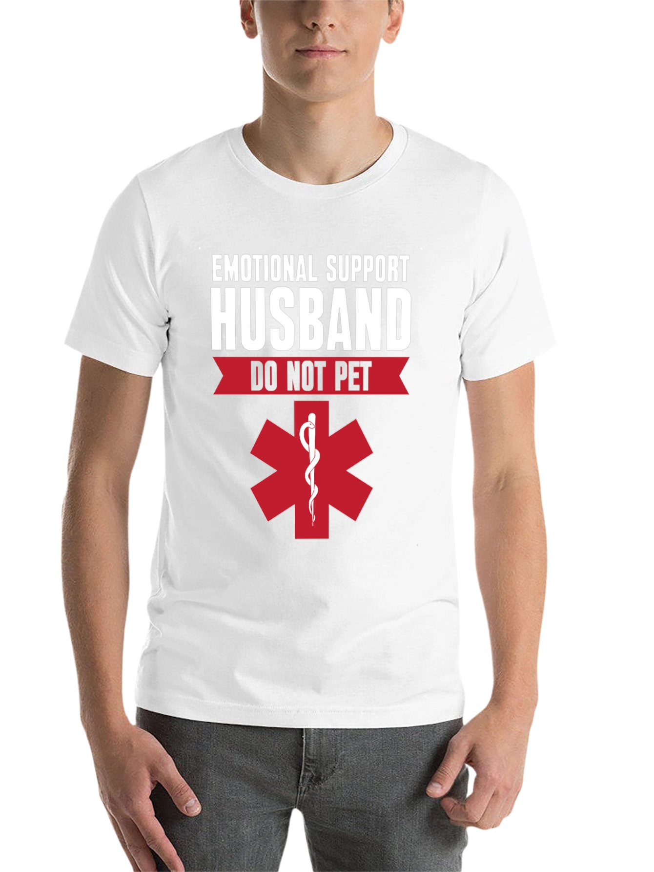 Black Emotional Support Husband T-Shirt - Do Not Pet view 14