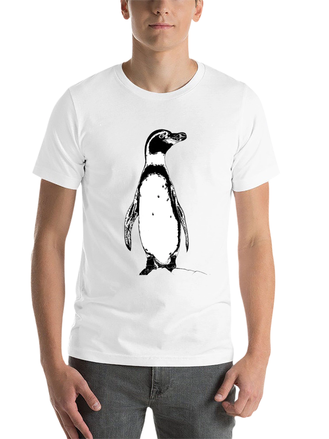 Black Penguin Graphic Tee - Black Cotton T-Shirt view 14