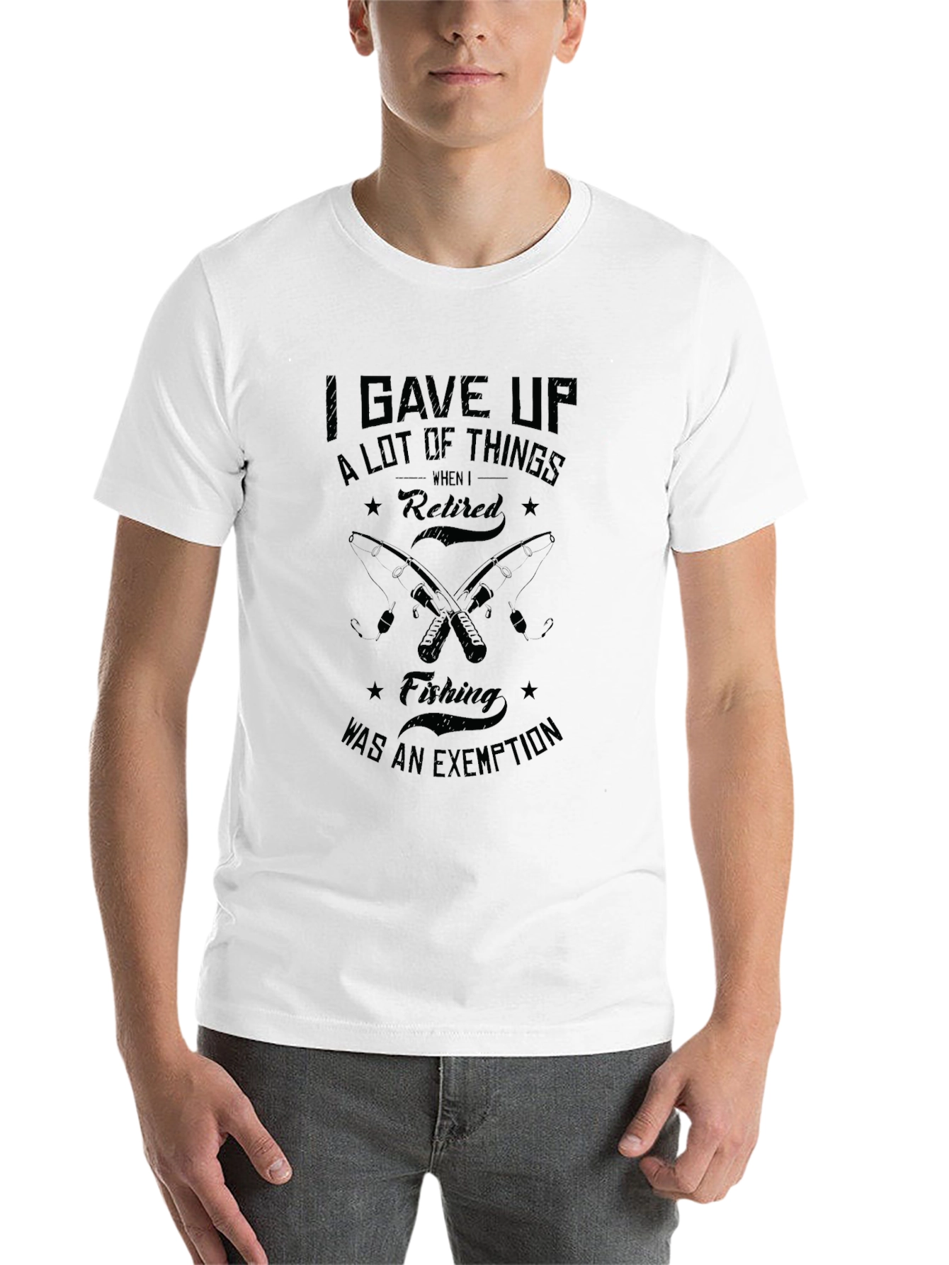 Black Retired Fishing Exemption T-Shirt view 14