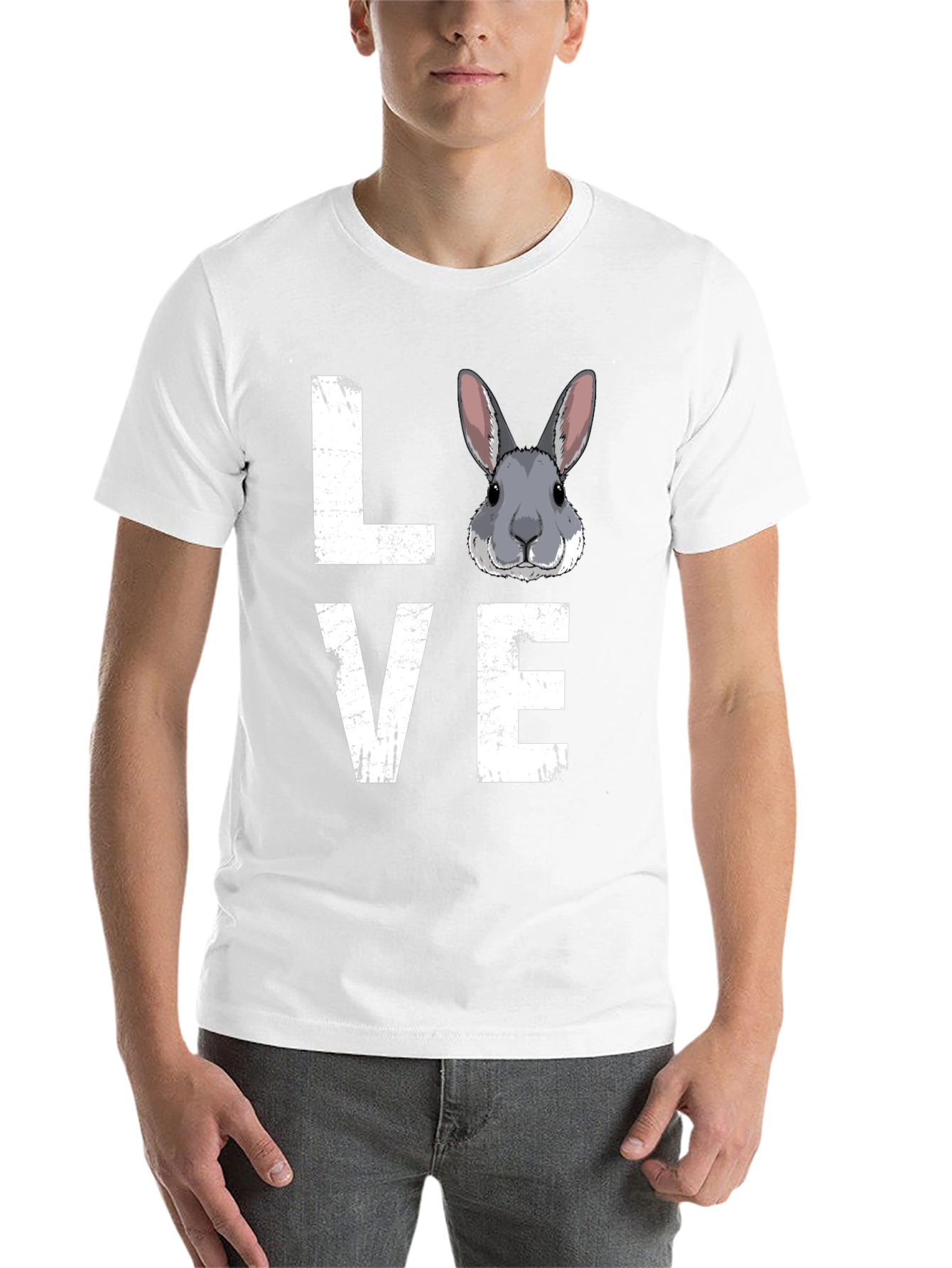 Black Love Rabbit Graphic Print T-Shirt view 14