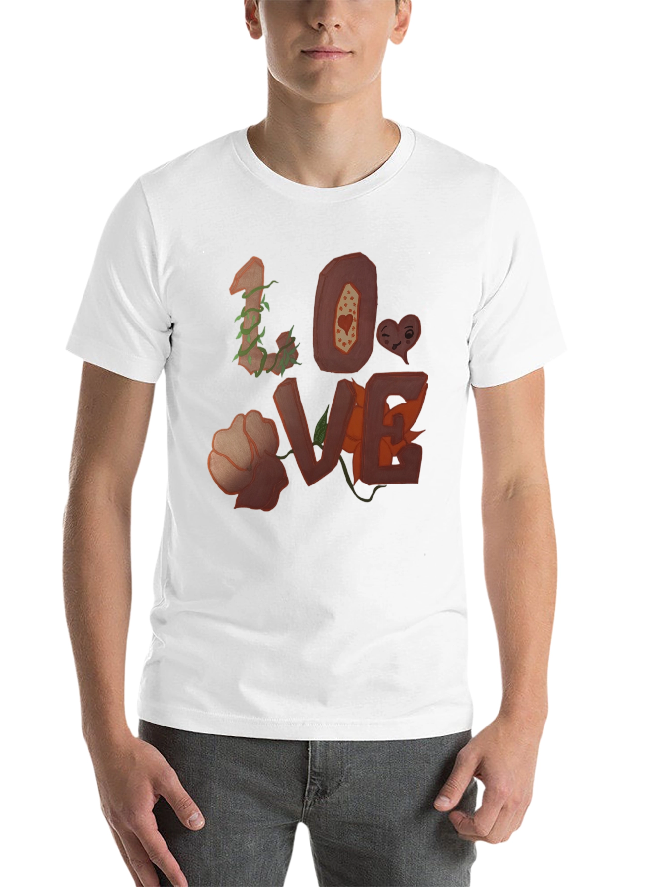 Black Floral LOVE Graphic Tee - Unique Heart Design view 14