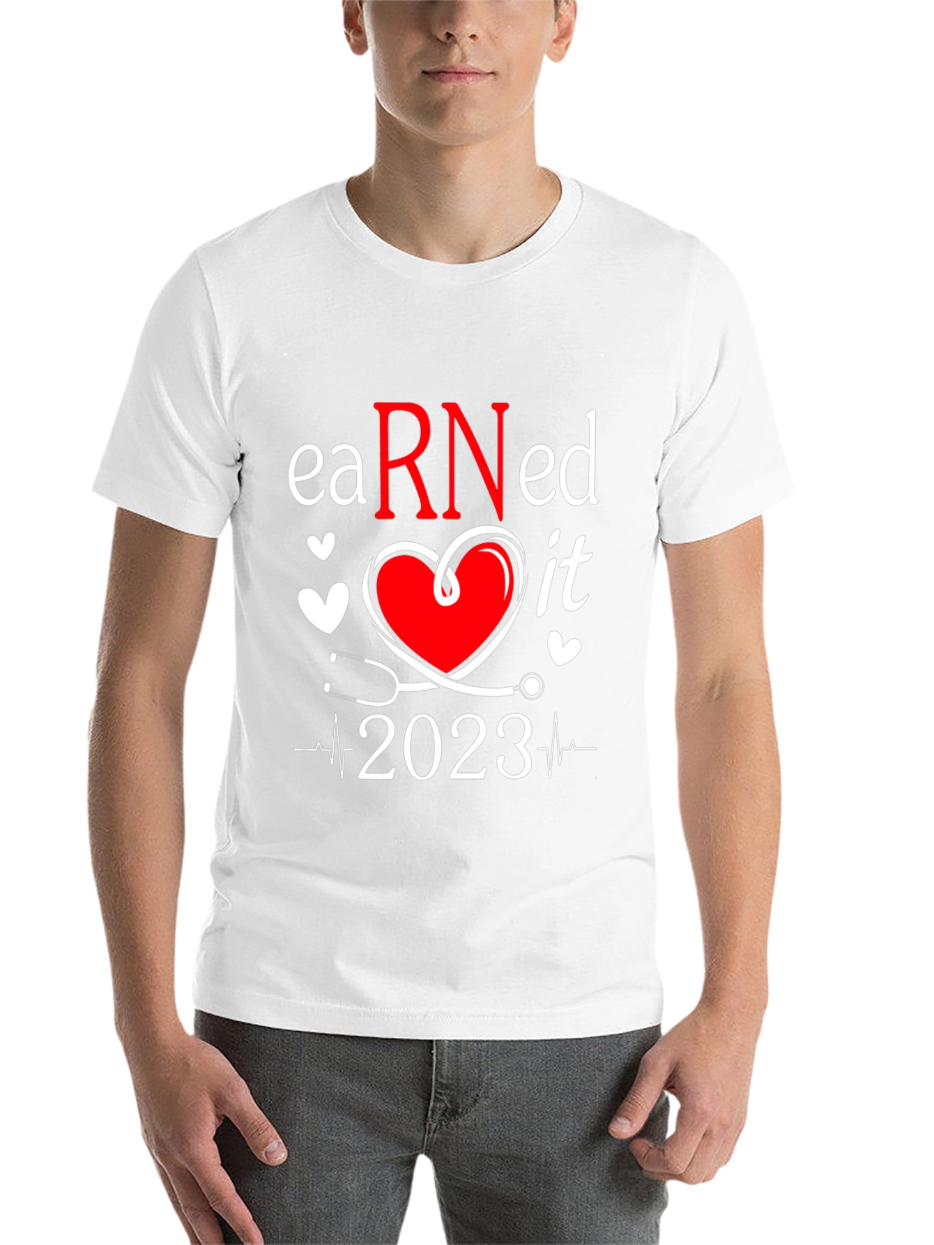 Black Earned It RN 2023 Nurse T-Shirt view 14
