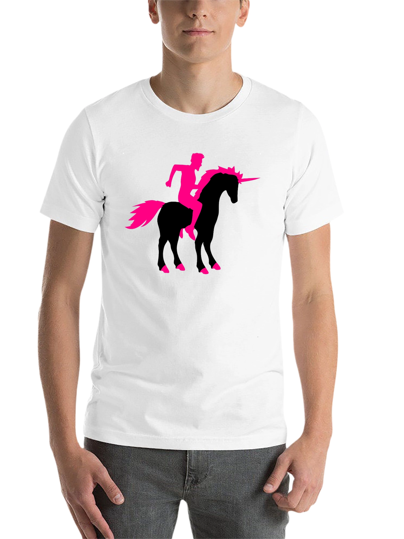 Black Unicorn Rider Graphic T-Shirt - Black Cotton Tee view 14