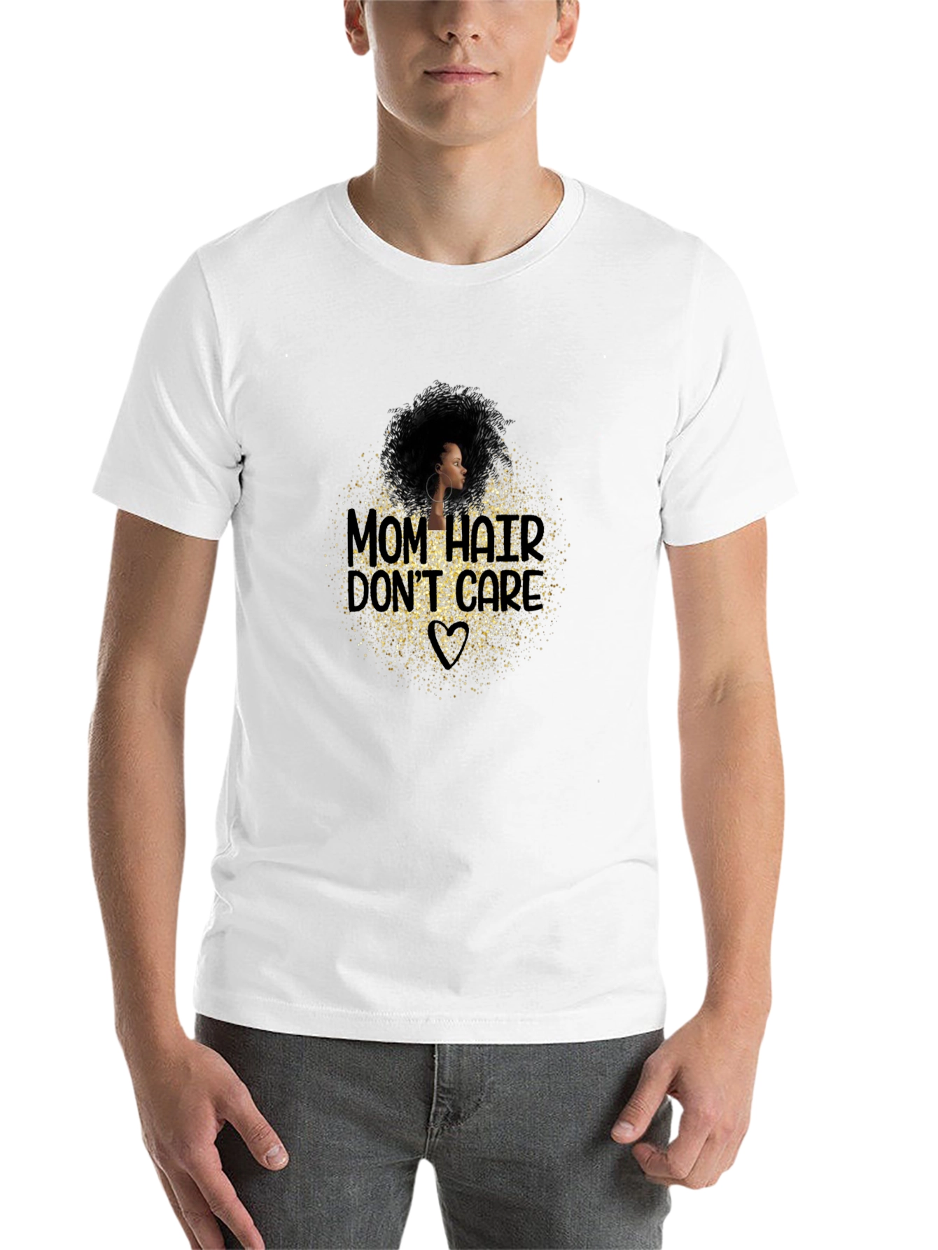 Black Mom Hair Don't Care Graphic T-Shirt - Black view 14