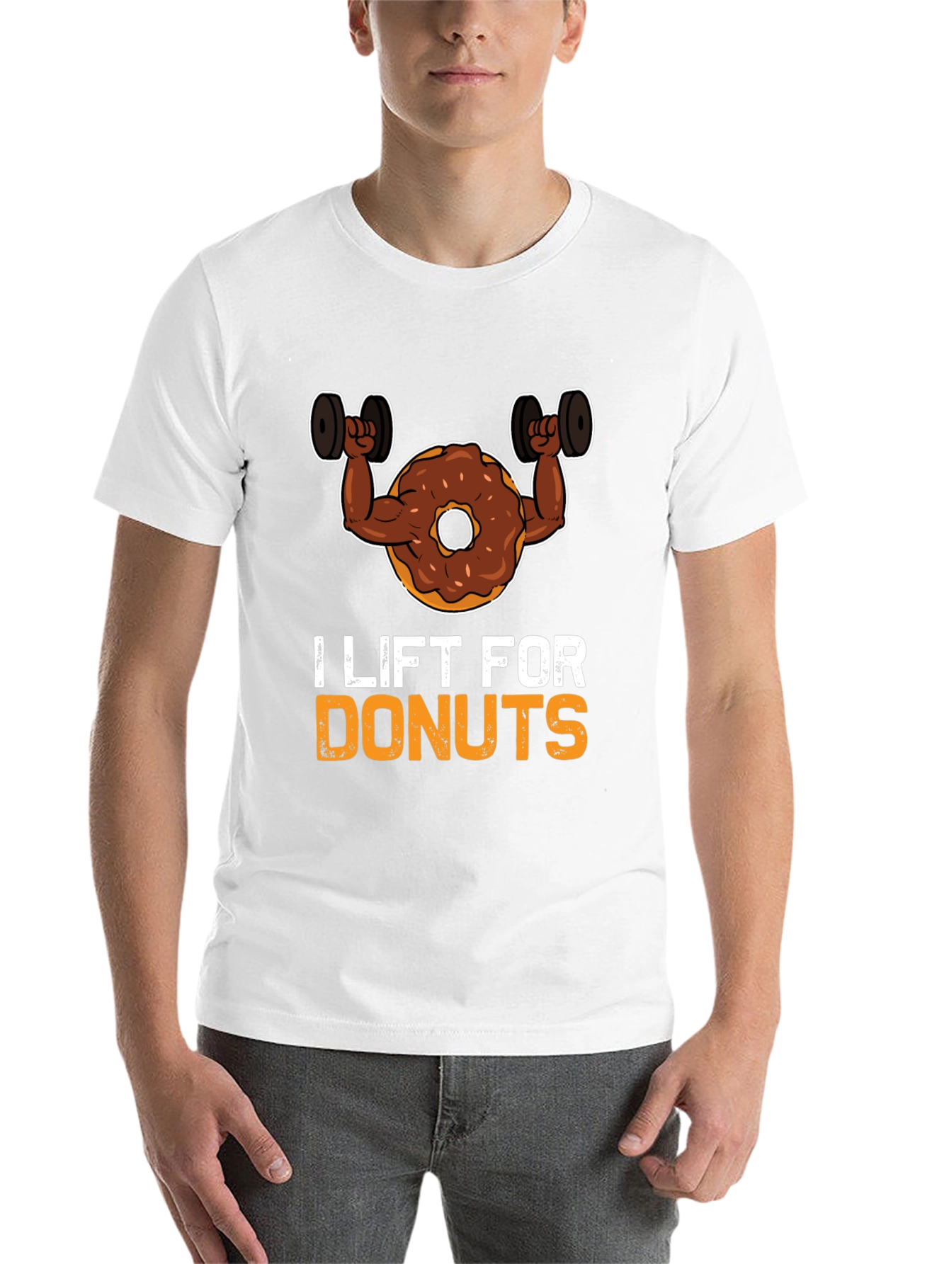 Black I Lift For Donuts Black Graphic T-Shirt view 14
