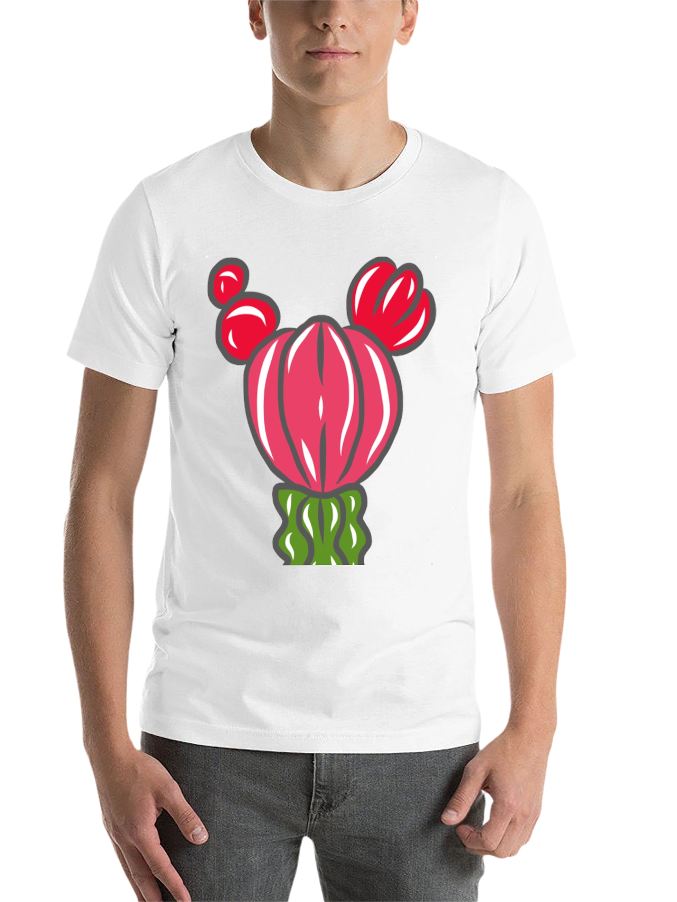 Black Cactus Graphic T-Shirt - Whimsical Desert Style view 14