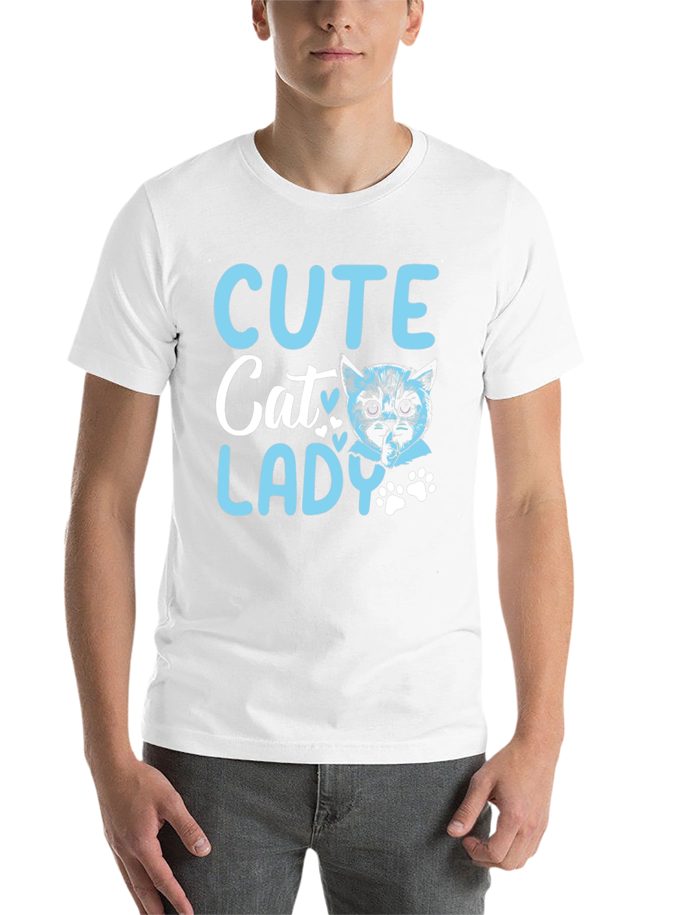 Black Cute Cat Lady Graphic T-Shirt view 14