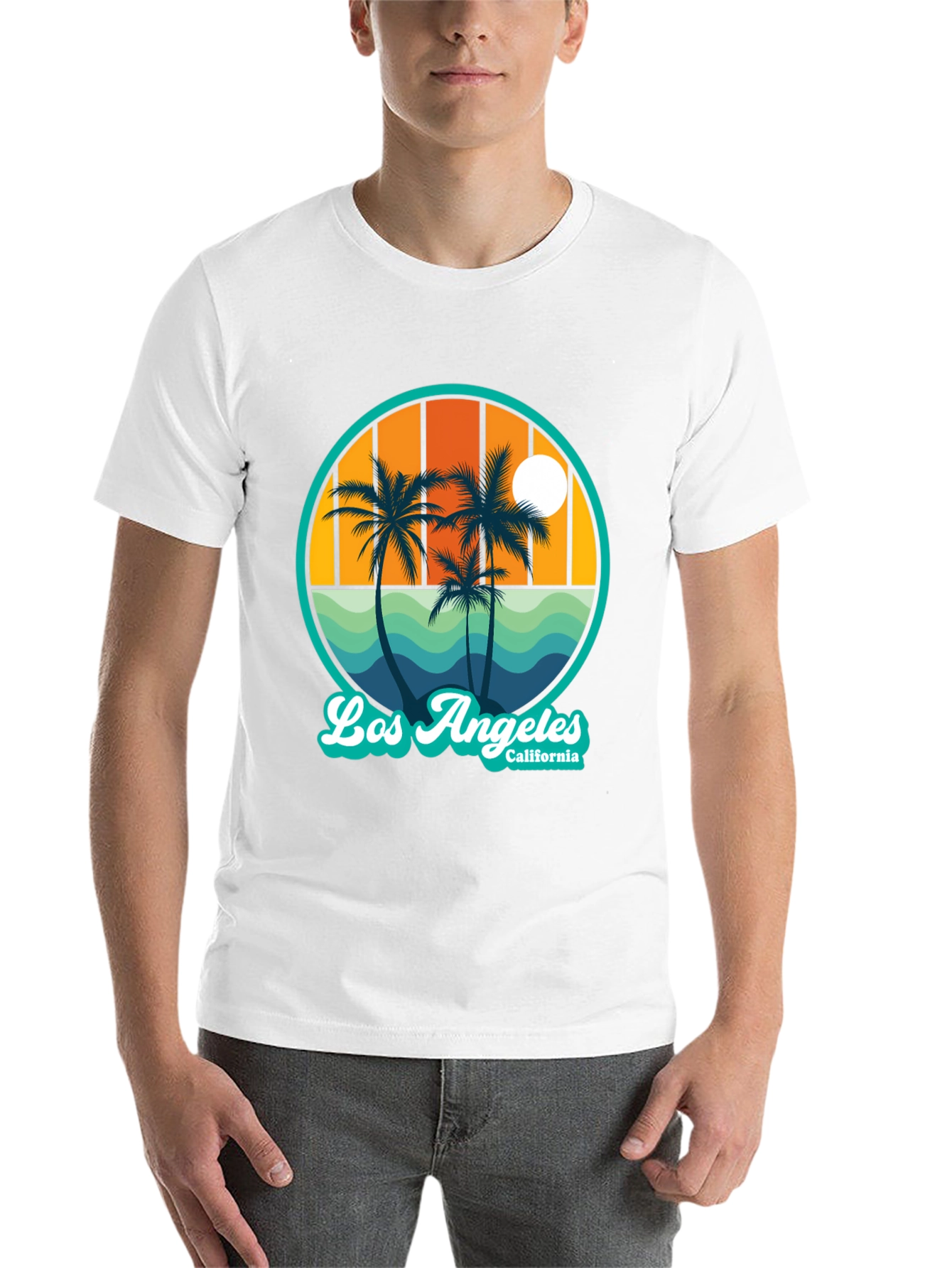 Black Los Angeles California Palms Graphic T-Shirt view 14