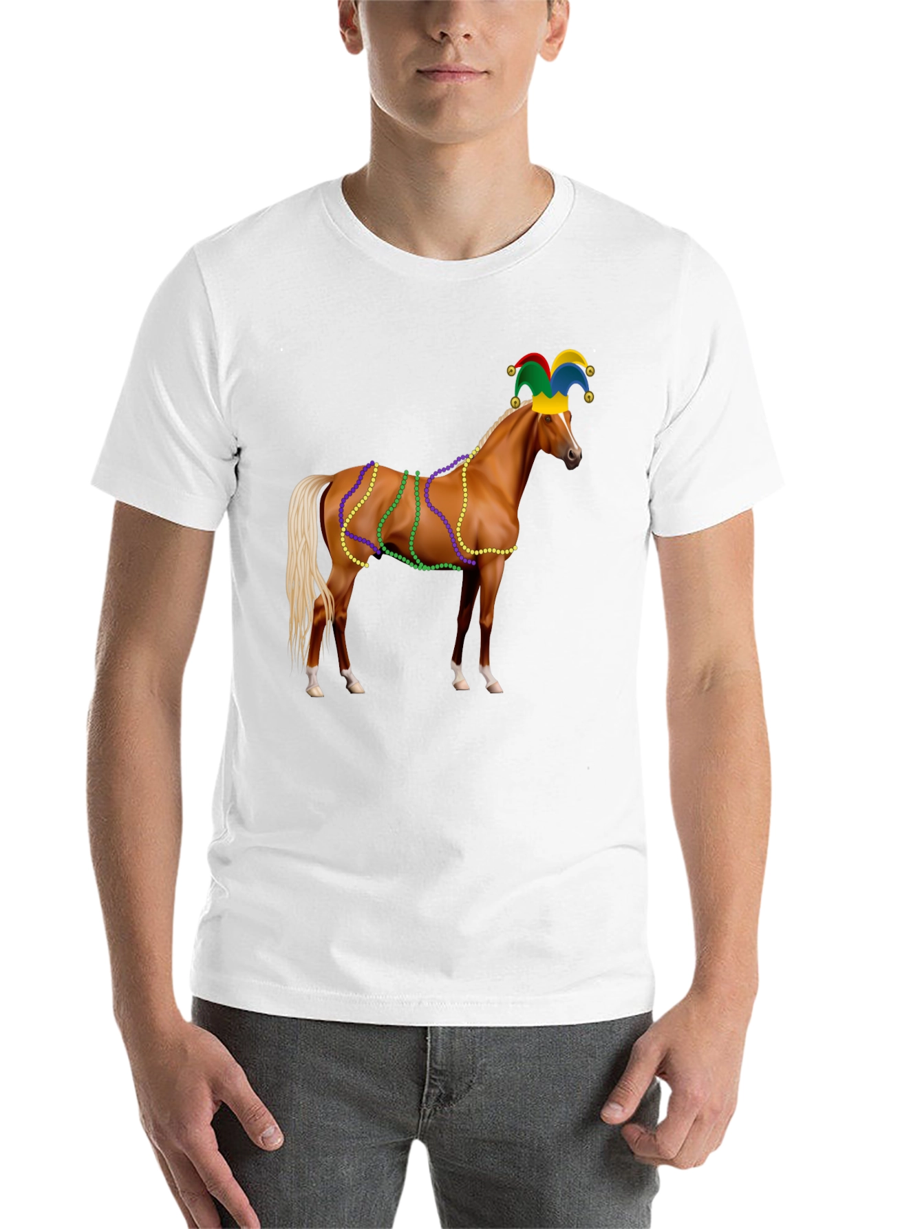 Mardi Gras Horse Graphic T-Shirt - 14