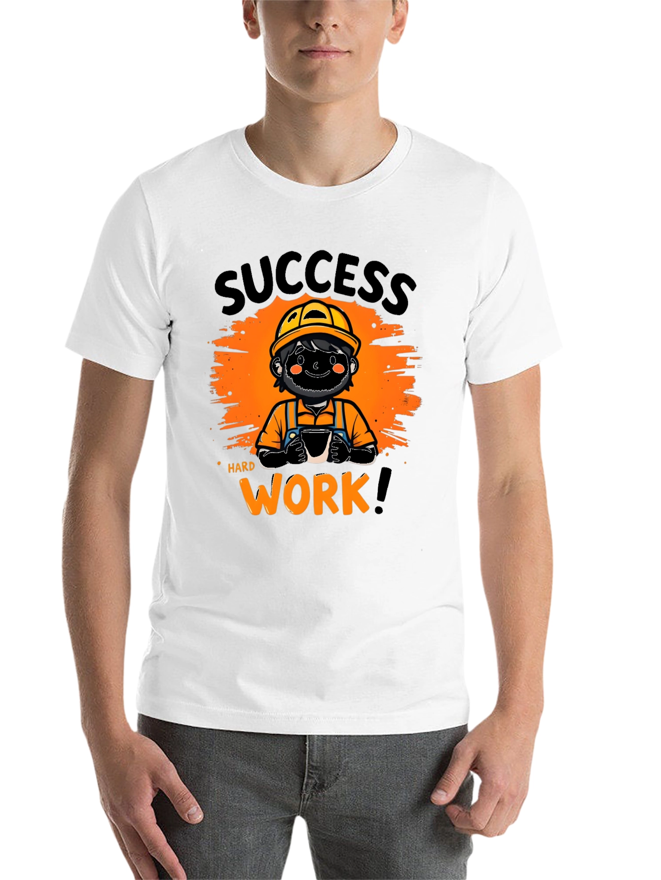 Black Success Hard Work Graphic T-Shirt view 14