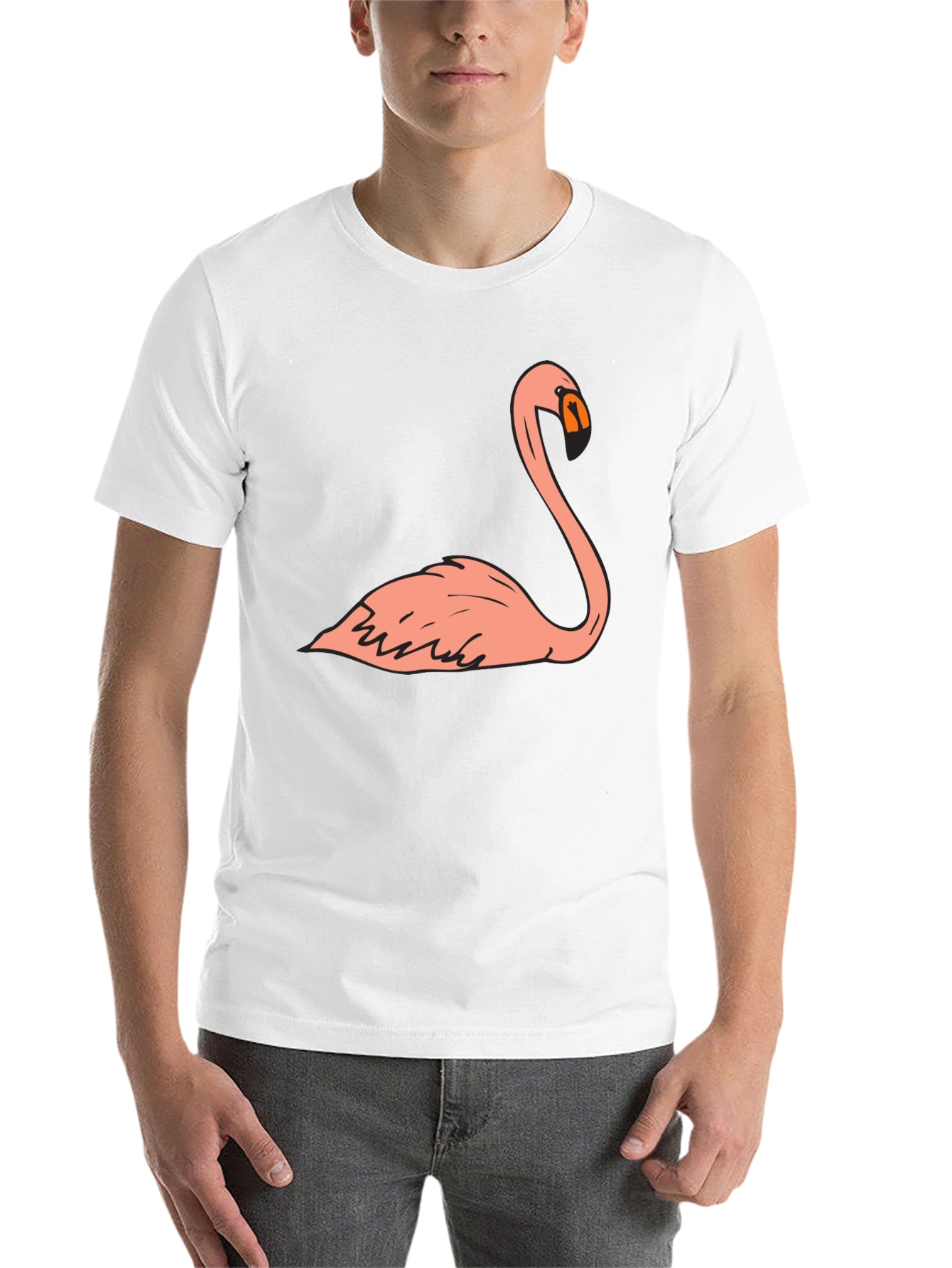 Black Flamingo Graphic Tee - Casual Black T-Shirt view 14