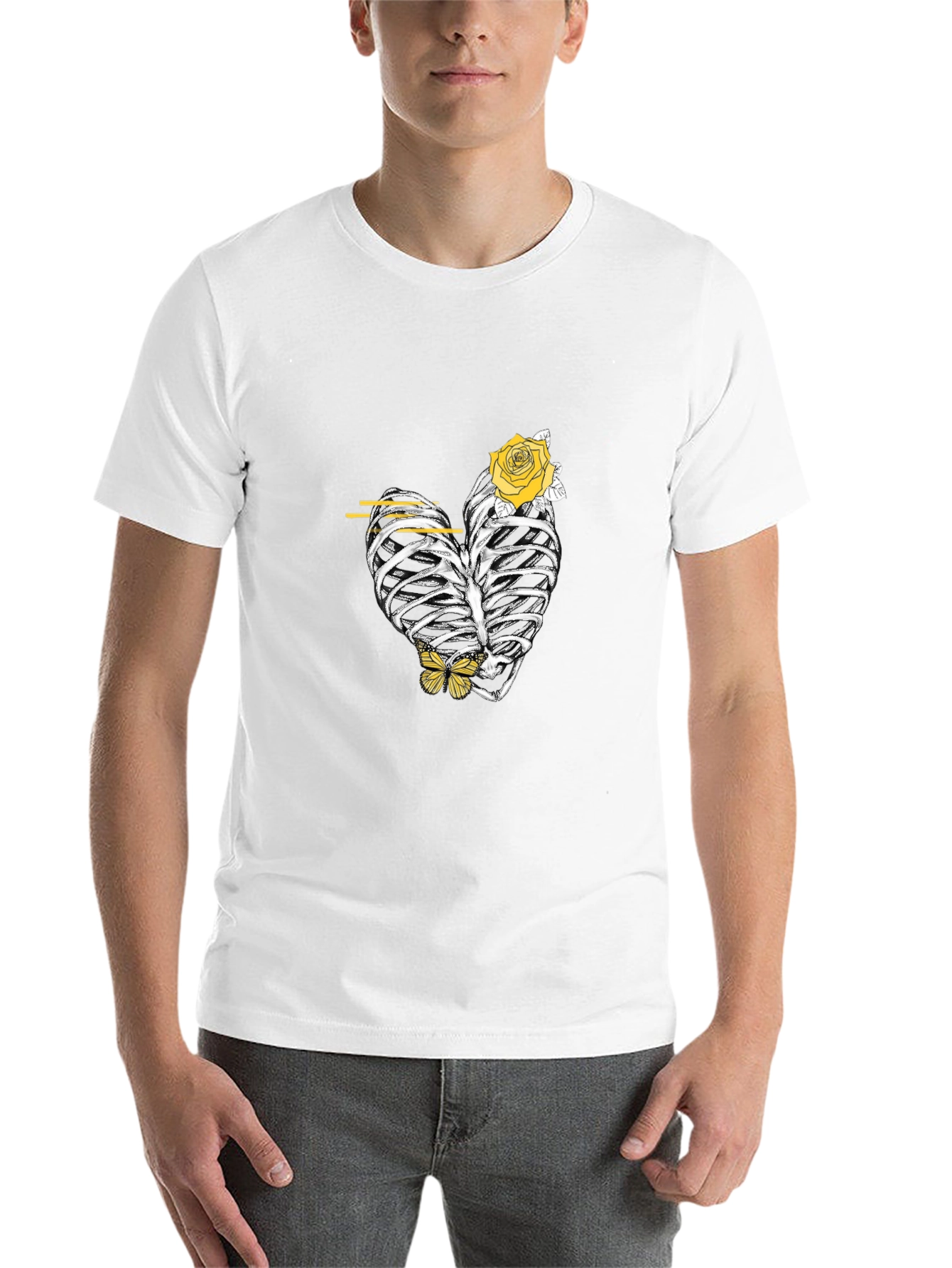 Heart Rib Cage Rose Graphic Tee - 14
