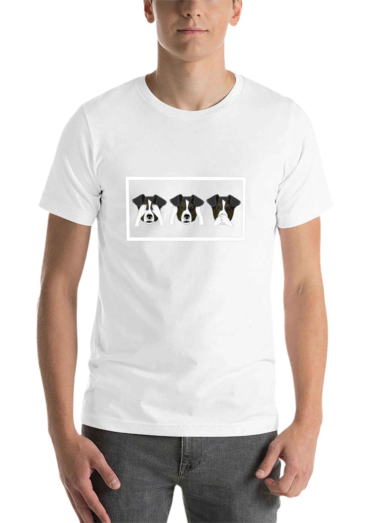 Black Funny Dogs Graphic Black T-Shirt view 14