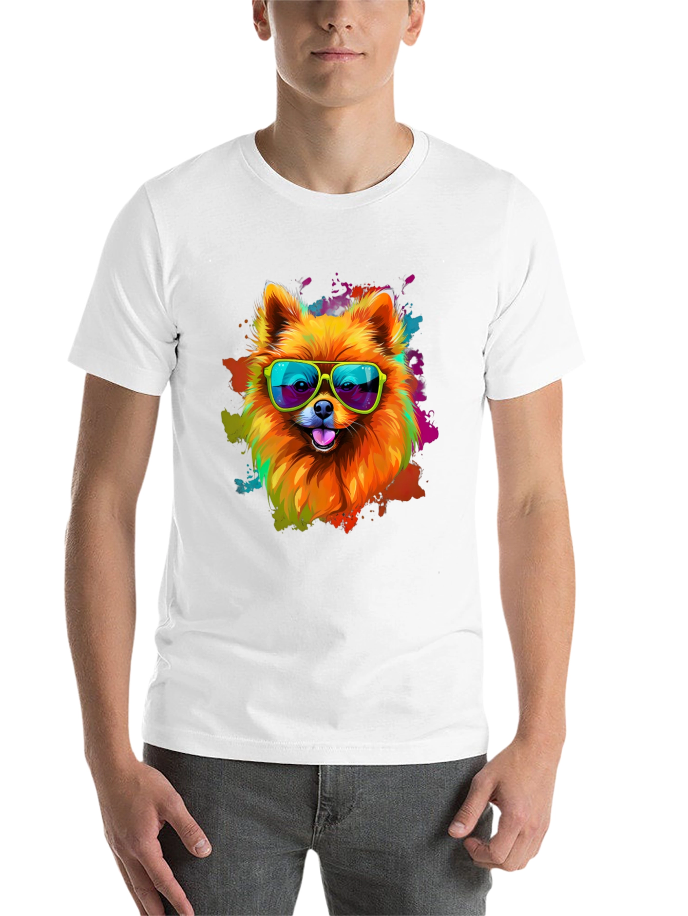 Black Cool Dog Graphic Tee - Funky Pet Lover T-Shirt view 14