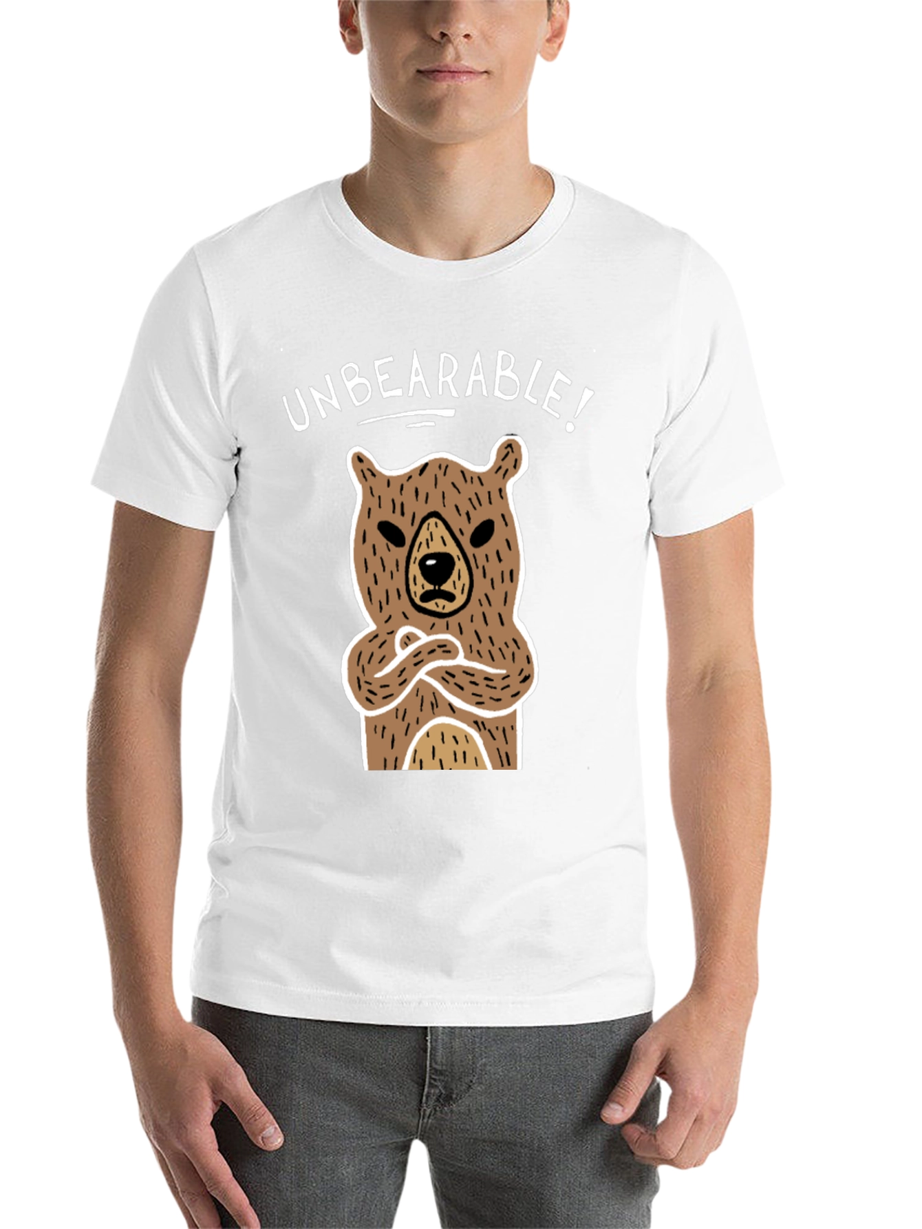 Black Unbearable Bear Graphic T-Shirt view 14
