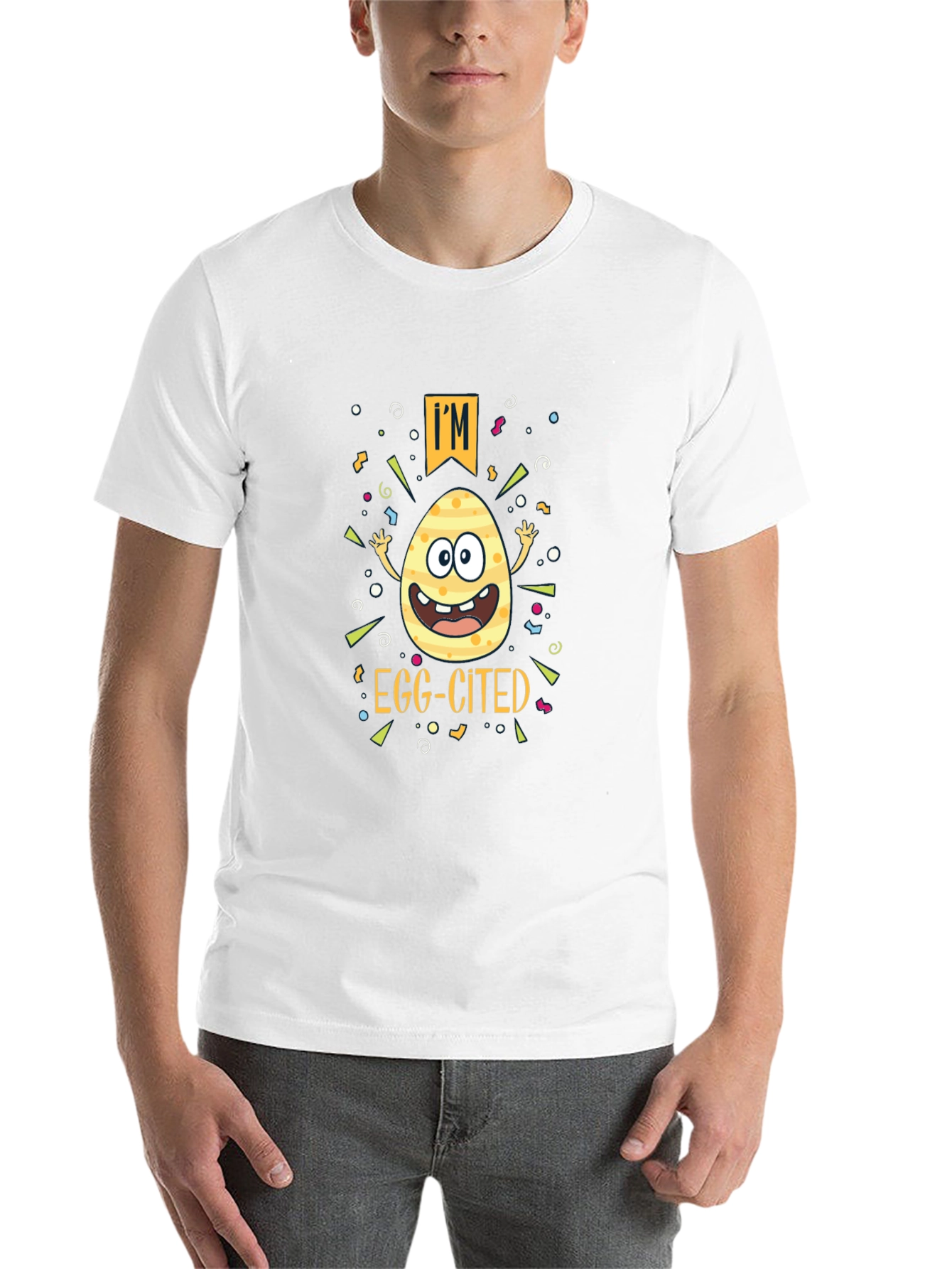 Camiseta Negra "Egg-cited" Pascua