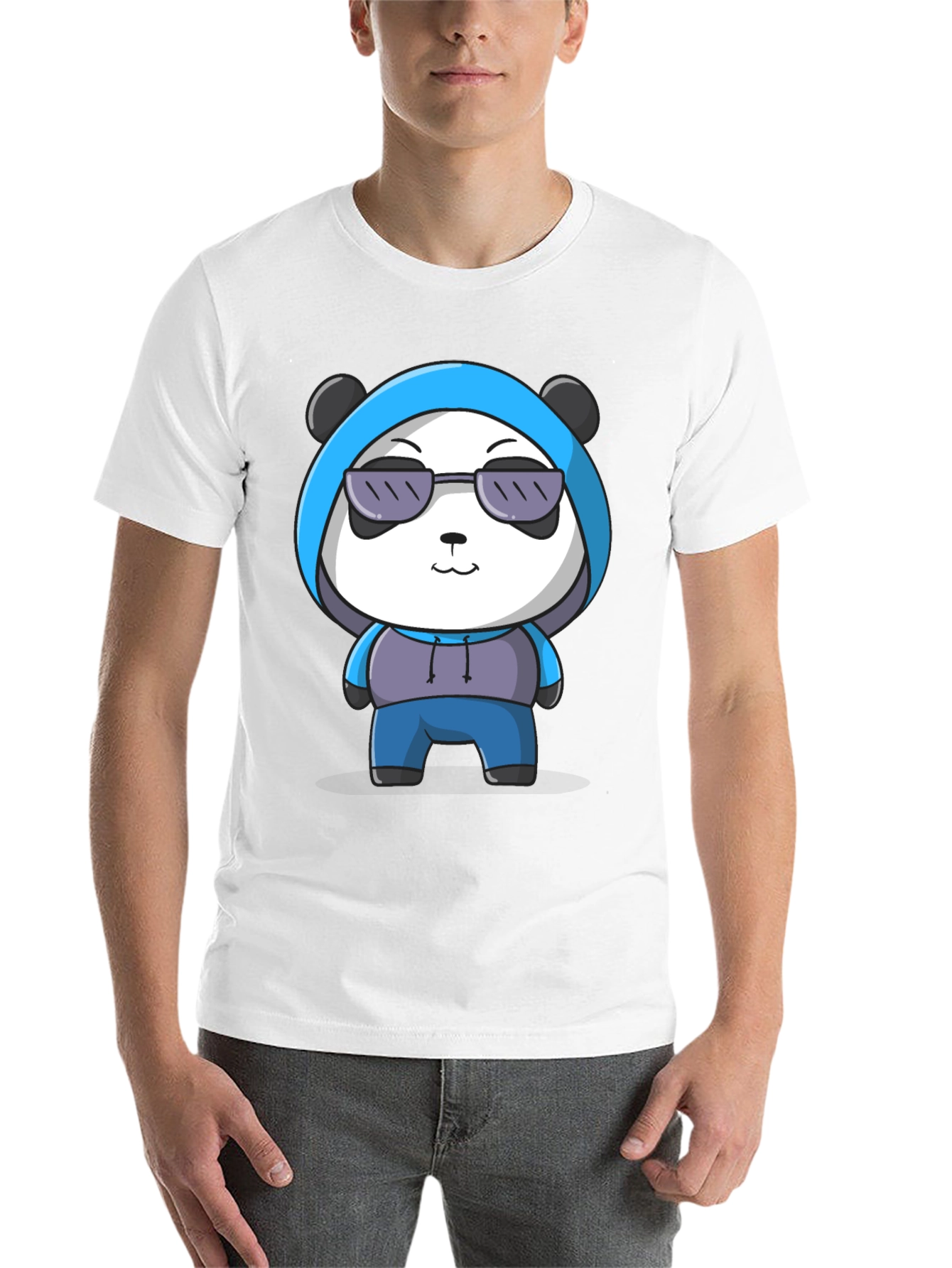Black Cool Panda Graphic Tee - Casual Black T-Shirt view 14
