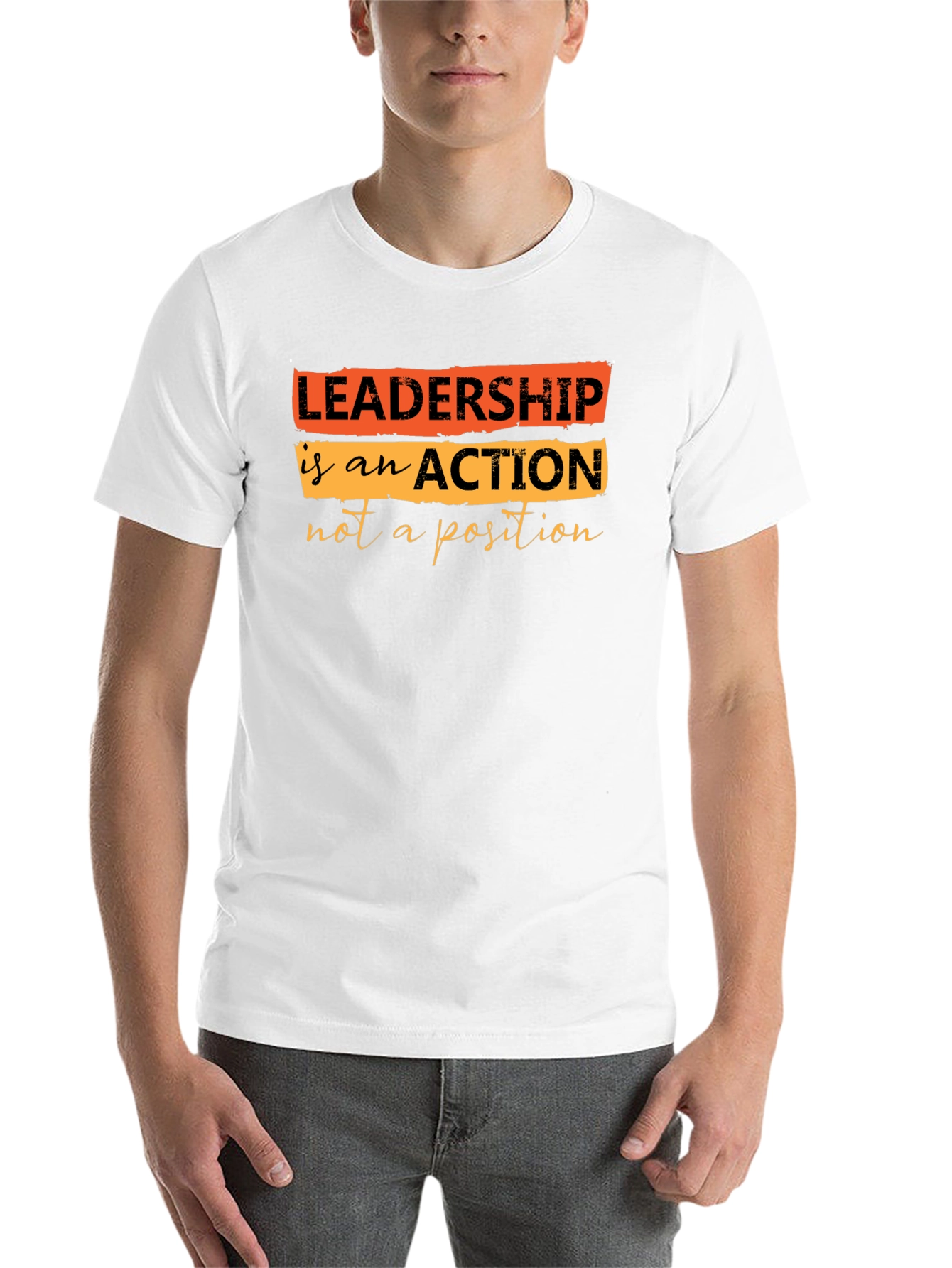 Black Leadership Quote T-Shirt - Black view 14