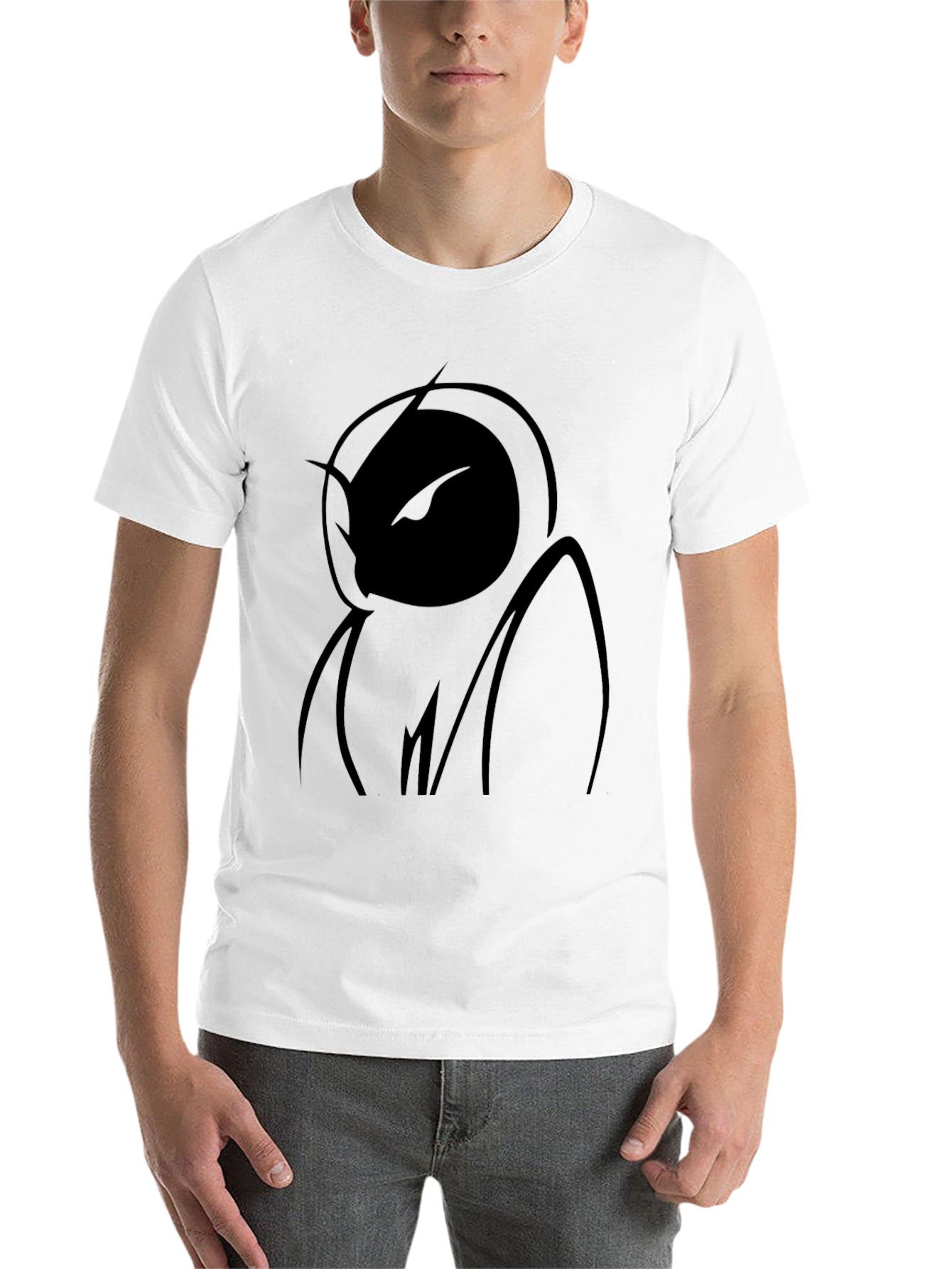 Black Abstract Figure Black T-Shirt view 14