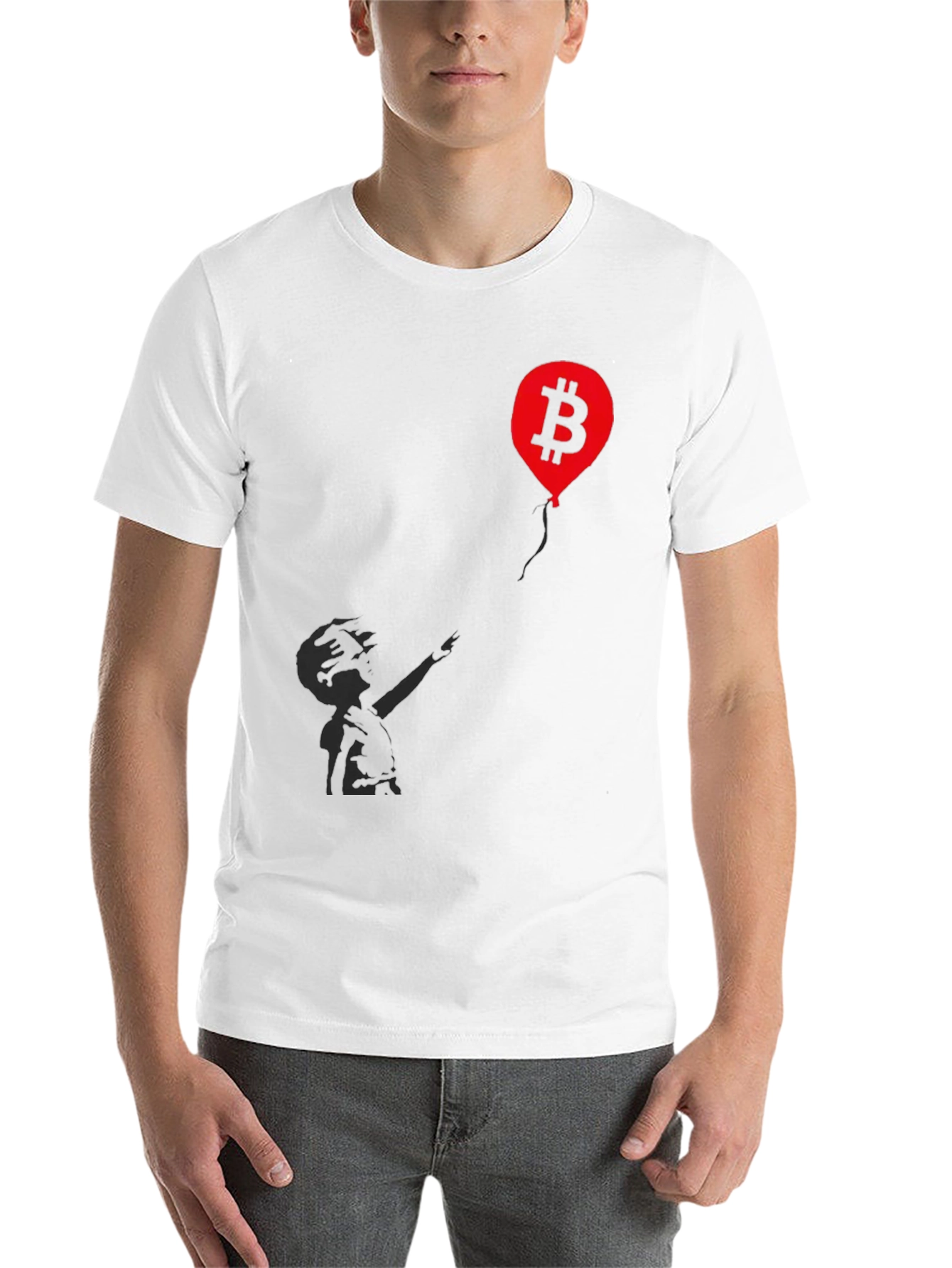 Black Bitcoin Balloon Graphic Tee - Crypto T-Shirt view 14