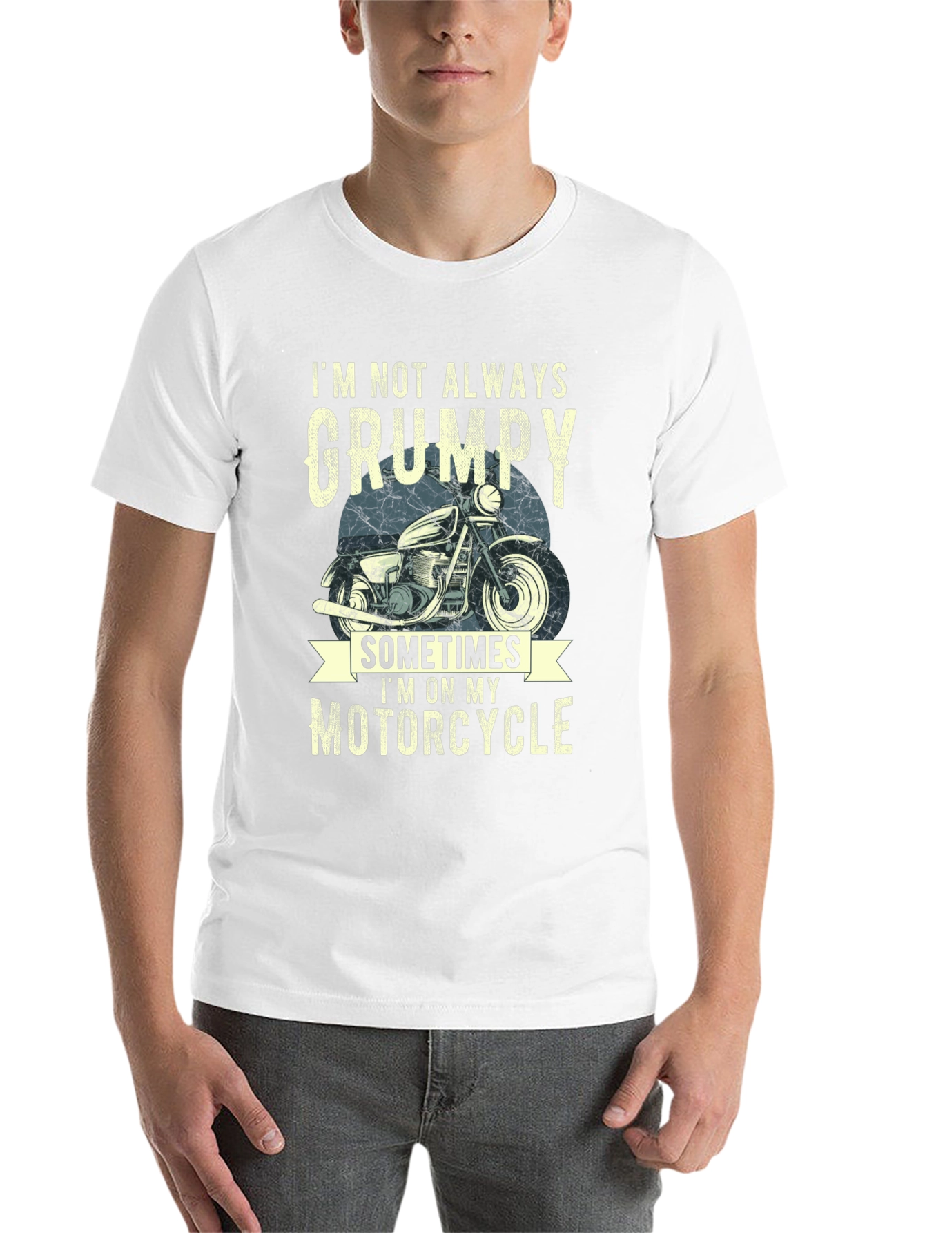 Black Grumpy Motorcycle T-Shirt - Funny Biker Tee view 14