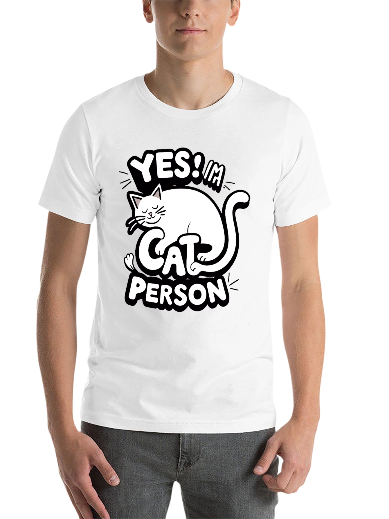 Black Yes! I'm Cat Person Graphic Tee view 14