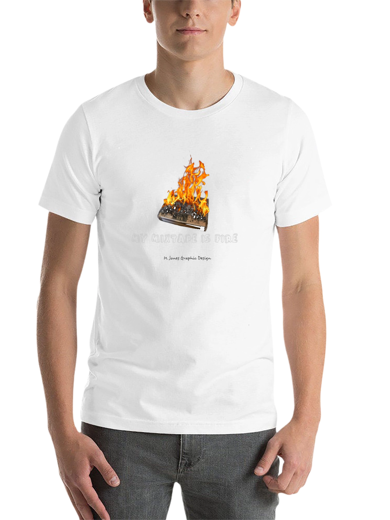 Black "My Mixtape is Fire" Graphic T-Shirt view 14