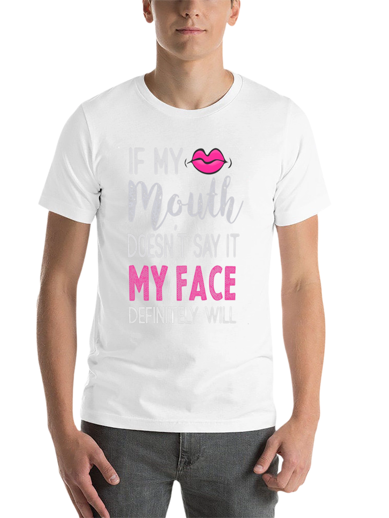 Black Funny Graphic Tee - "If My Mouth Doesn't Say It..." view 14