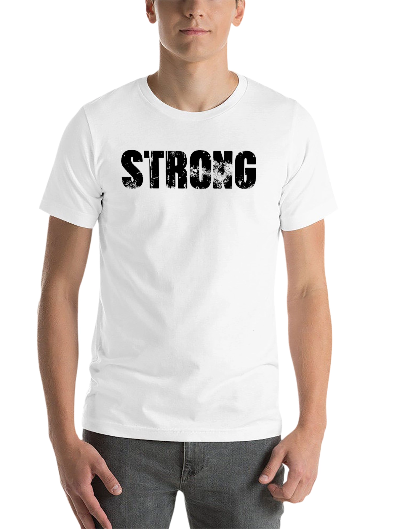 Black Men's Black T-Shirt - STRONG Graphic Tee view 14