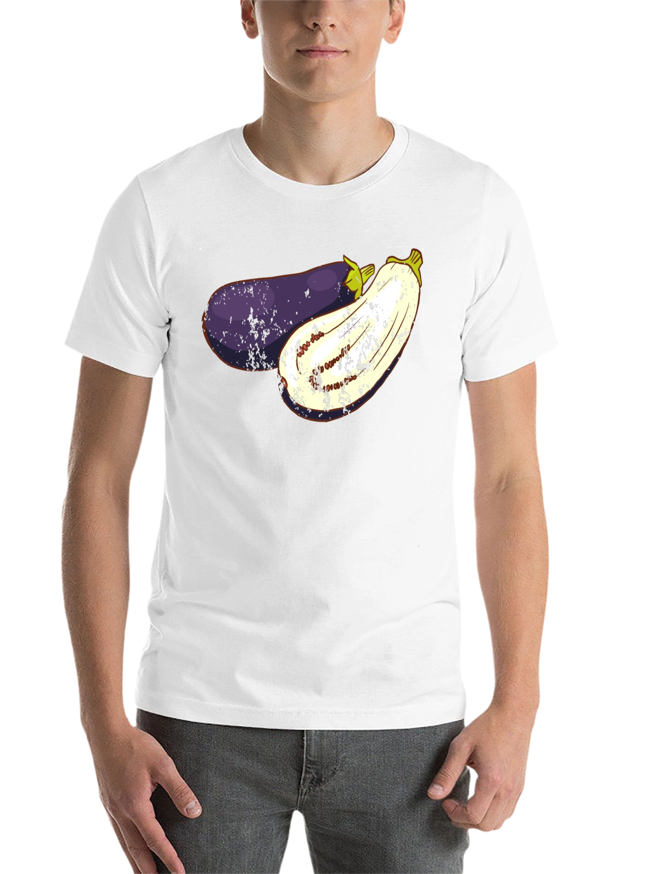Black Eggplant Graphic T-Shirt - Unisex Casual Tee view 14