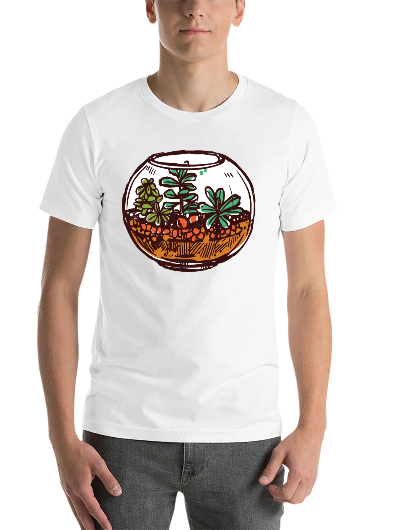 Black Terrarium Graphic Tee - Unique Plant Lover Shirt view 14