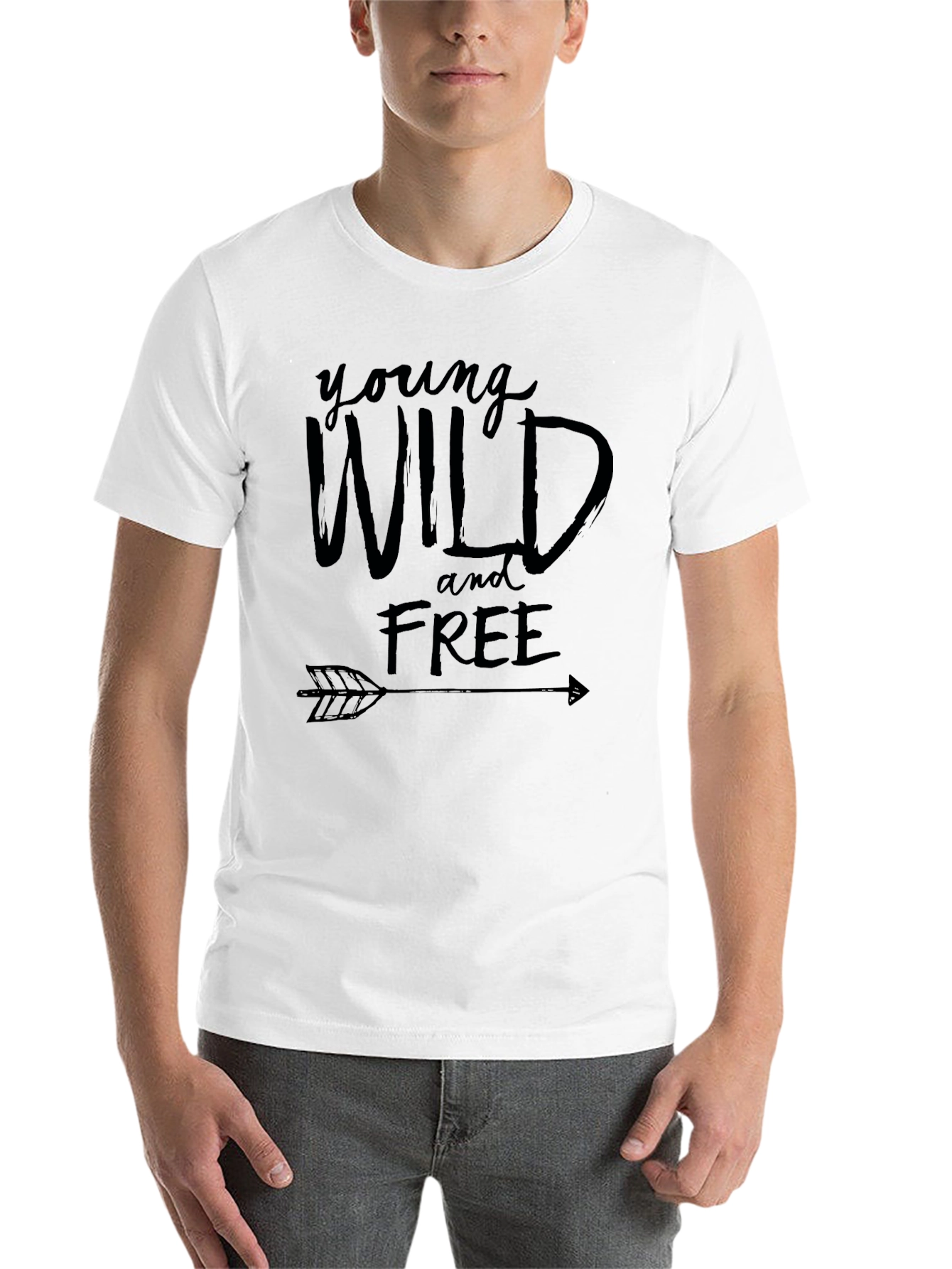 Black Young Wild & Free Graphic Tee - Unisex view 14