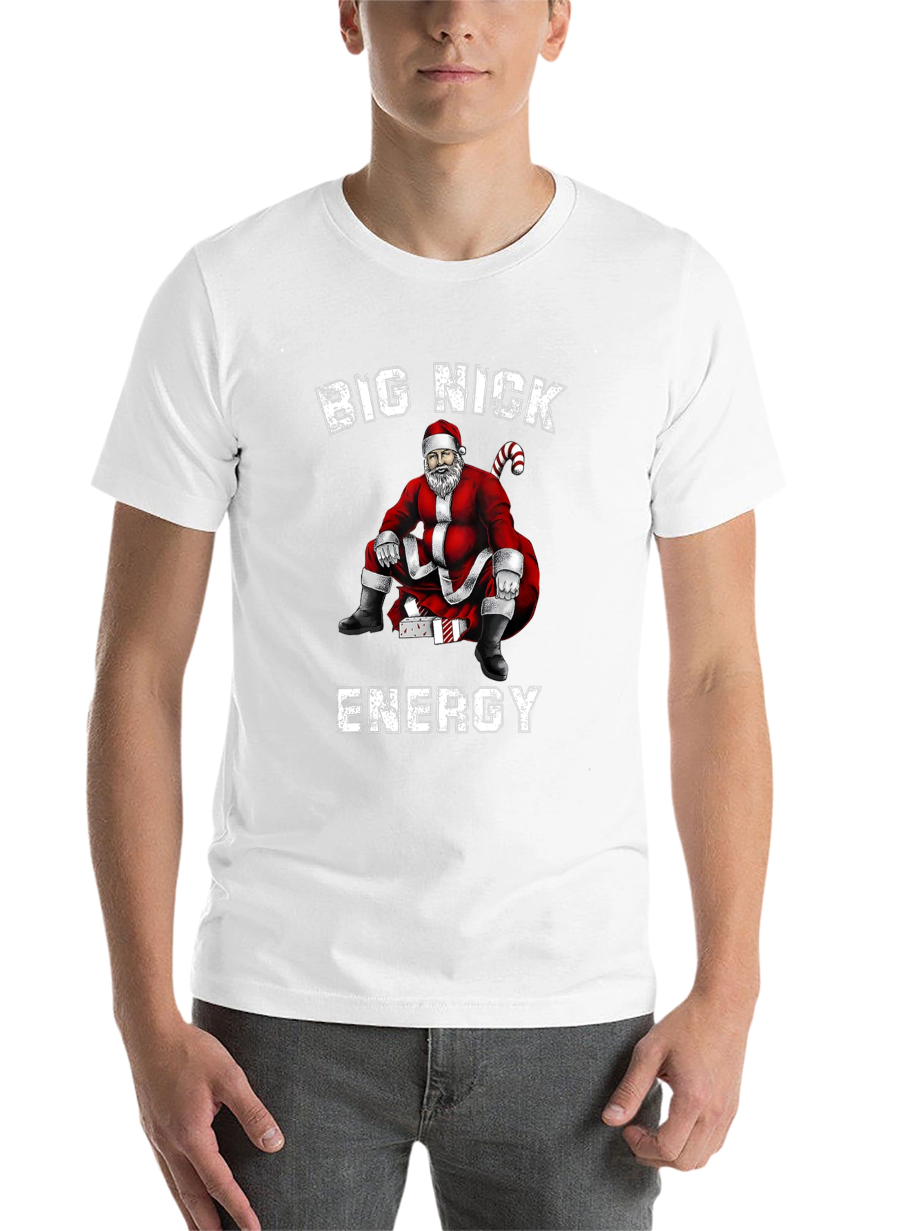 Black Big Nick Energy Santa Graphic T-Shirt view 14