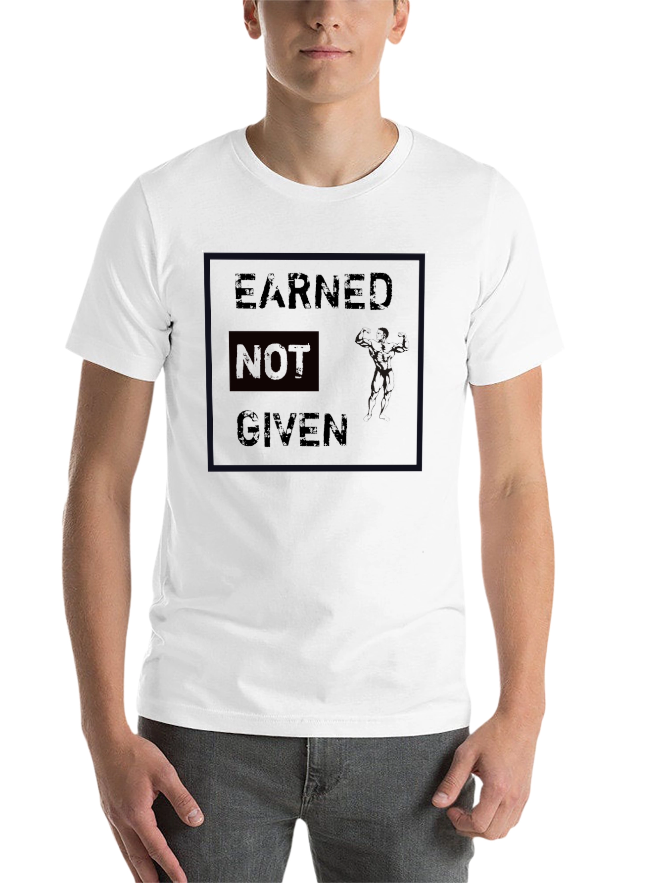 Black Earned Not Given Graphic Print Men's T-Shirt view 14