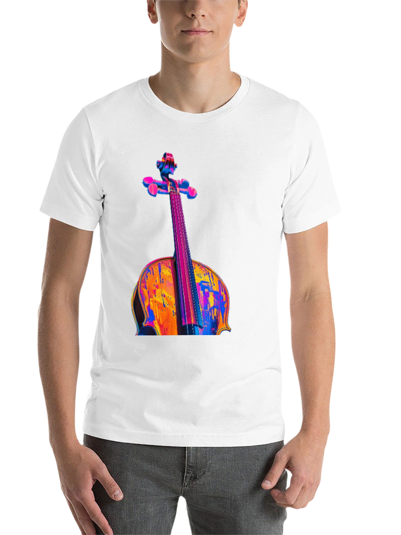Black Vibrant Cello Graphic Black T-Shirt view 14
