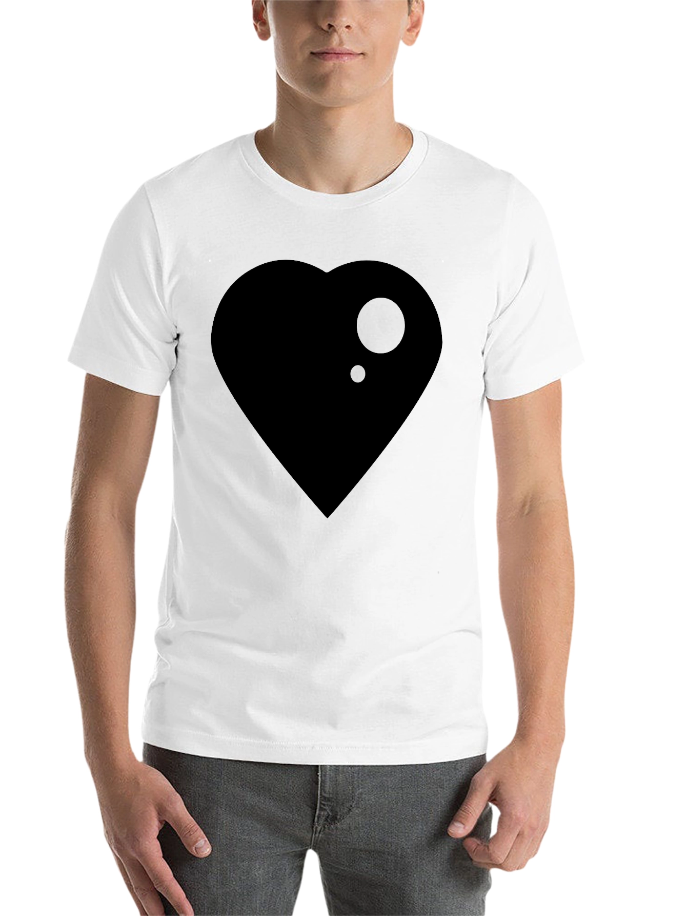 Black Heart Graphic Black Tee Casual Style view 14