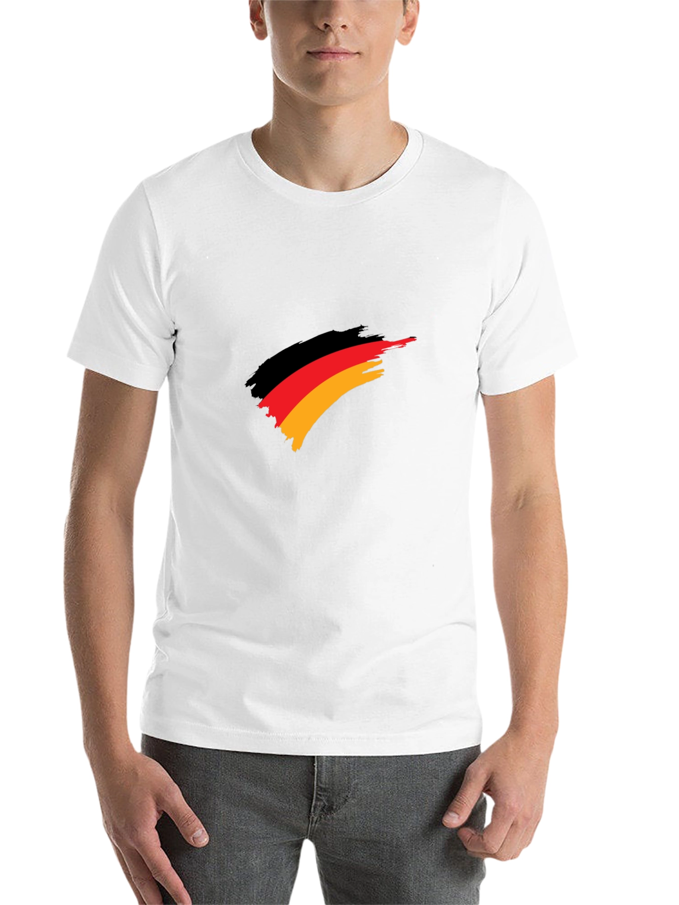 Black Germany Flag Brush Stroke T-Shirt view 14