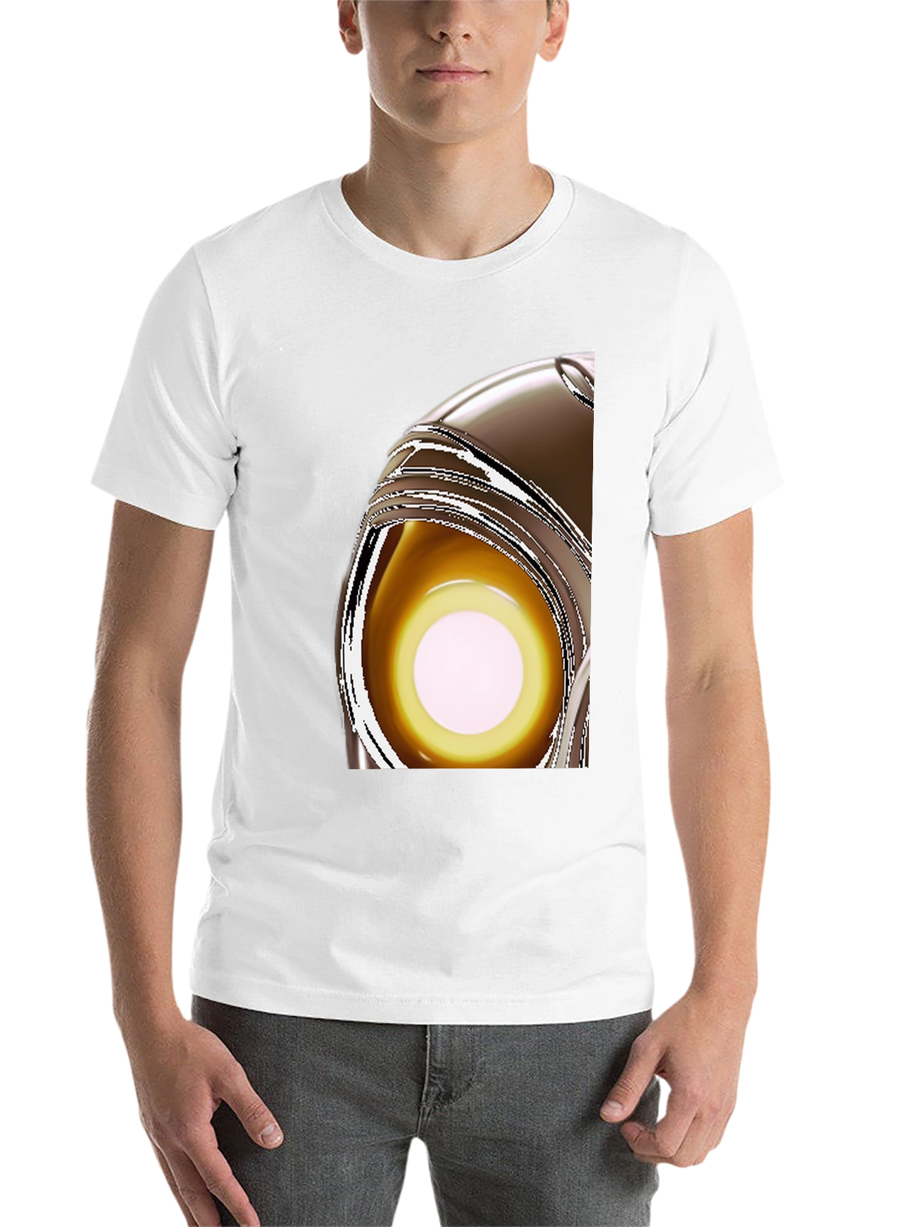 Black Abstract Eye T-Shirt - Modern Graphic Tee view 14