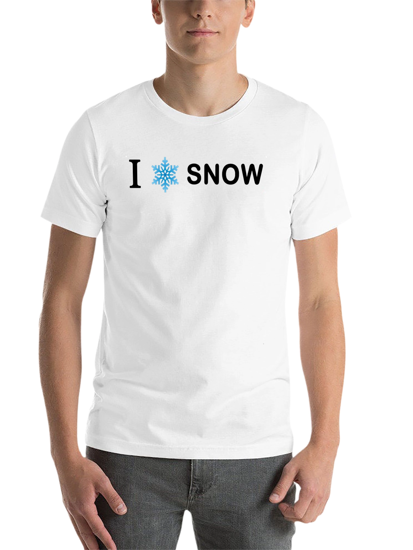 Black I Snowflake Snow T-Shirt - Black view 14