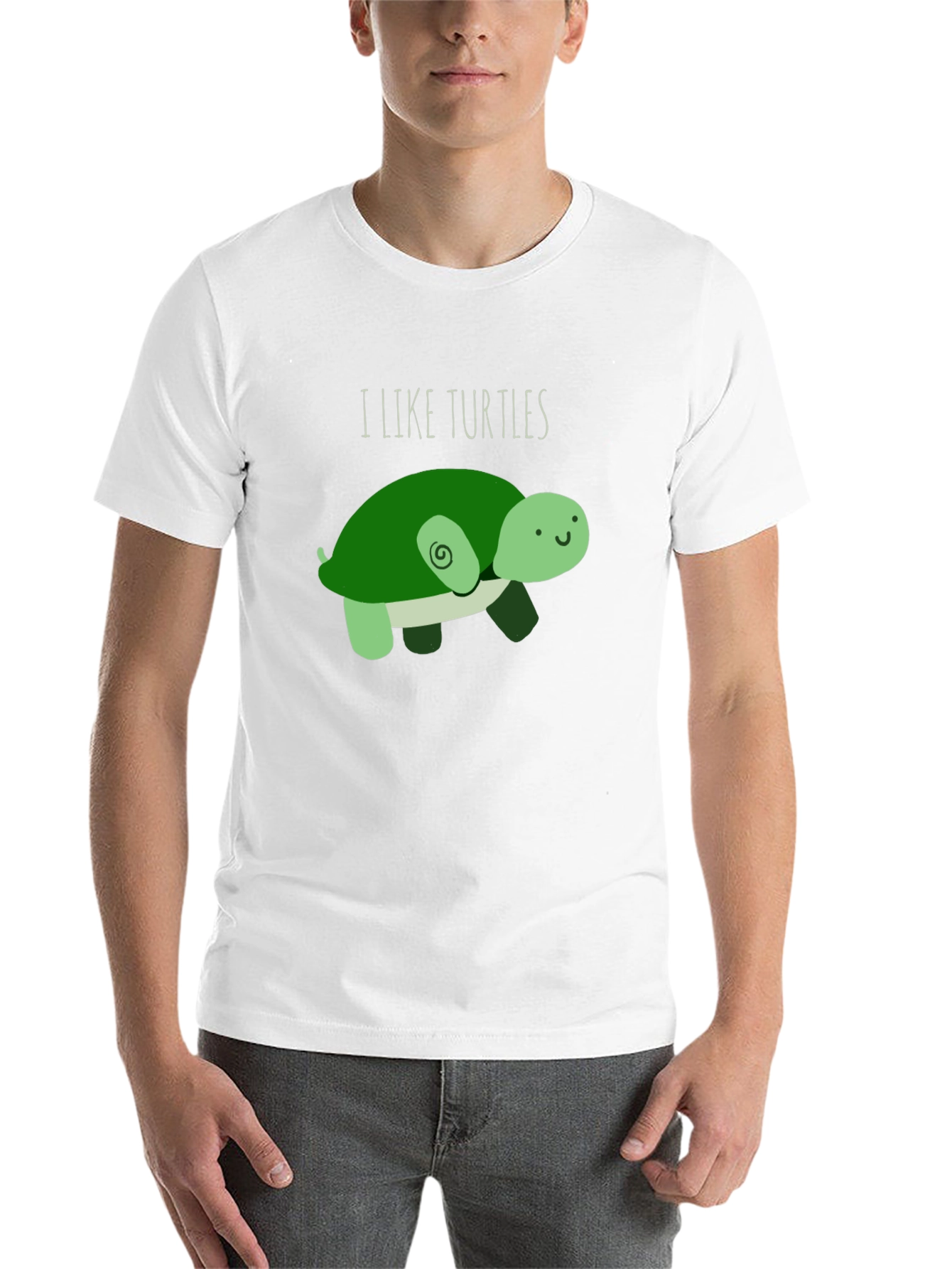 Black I Like Turtles T-Shirt - Cute Cartoon Design view 14