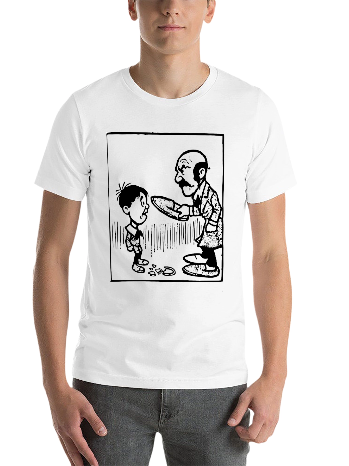 Black Classic Cartoon Graphic Tee - Black view 14