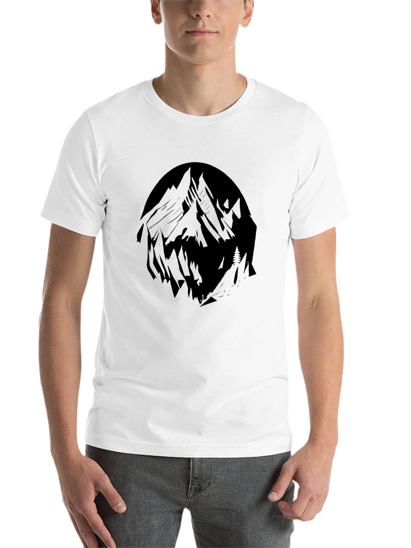 Black Mountain Graphic Tee - Black Crew Neck T-Shirt view 14