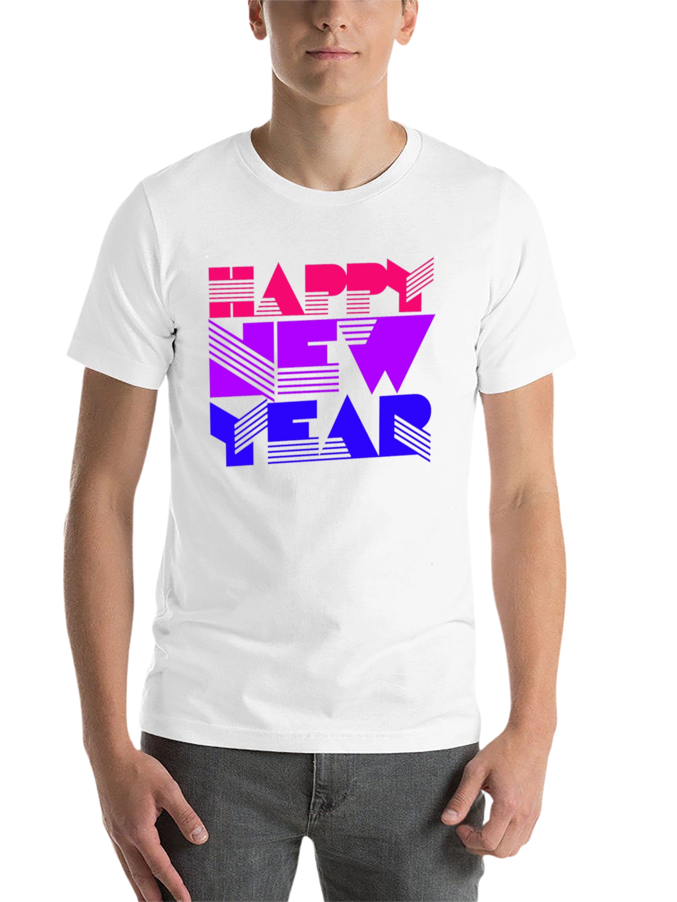 Black Happy New Year Gradient T-Shirt view 14